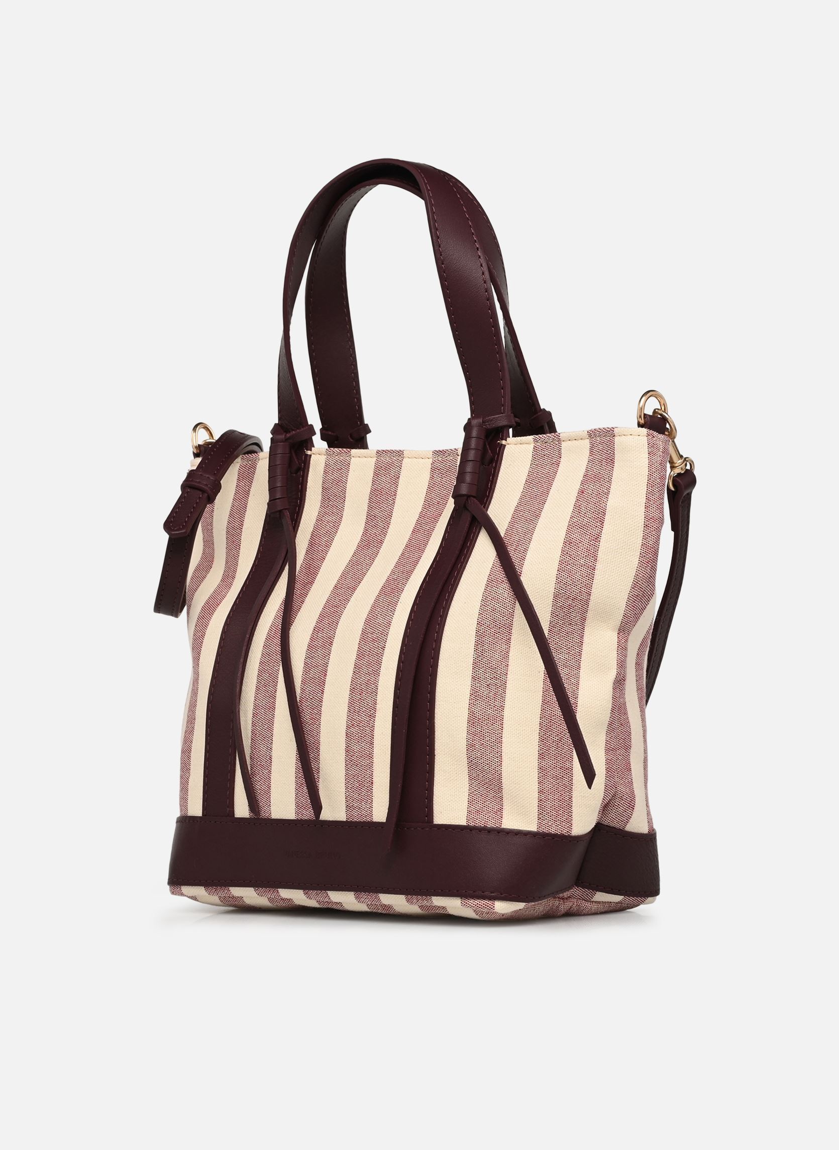Cabas CABAS S BDL Coton Rayé femme bordeaux Vanessa Bruno Cabas CABAS S BDL Coton Rayé femme bordeaux BORDEAUX