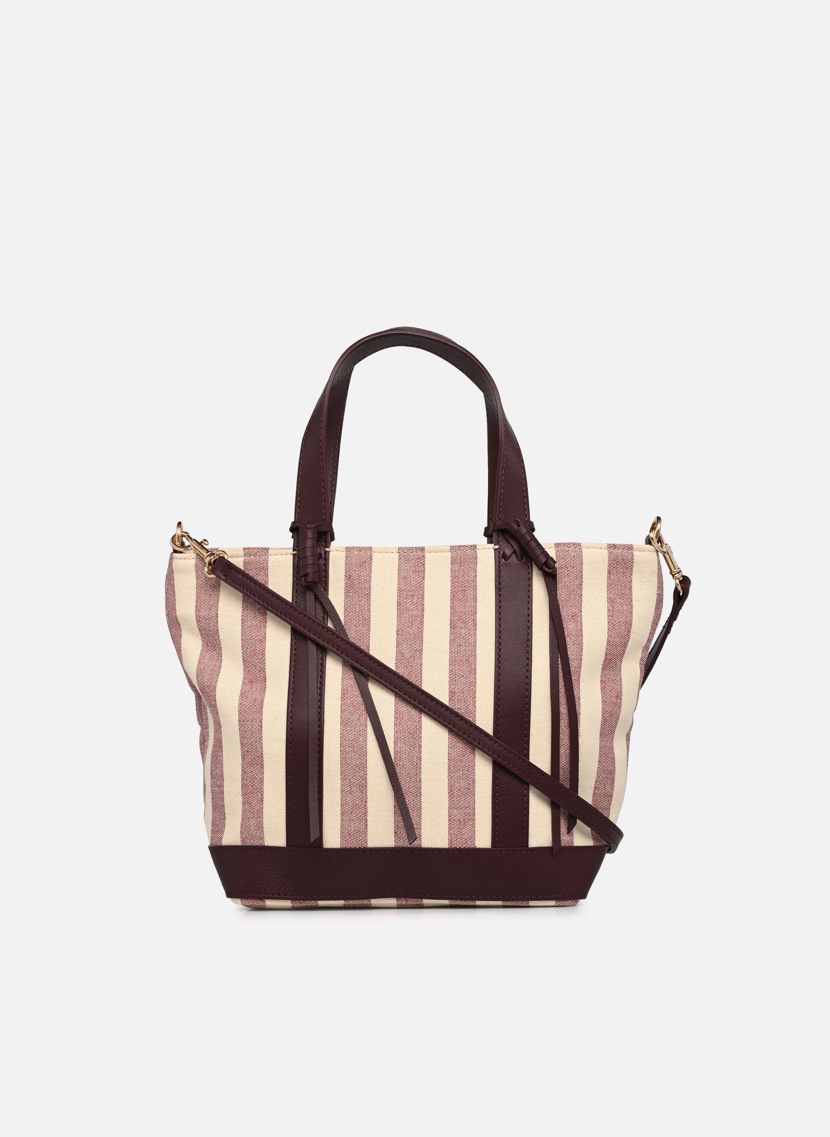 Cabas CABAS S BDL Coton Rayé femme bordeaux Vanessa Bruno Cabas CABAS S BDL Coton Rayé femme bordeaux BORDEAUX