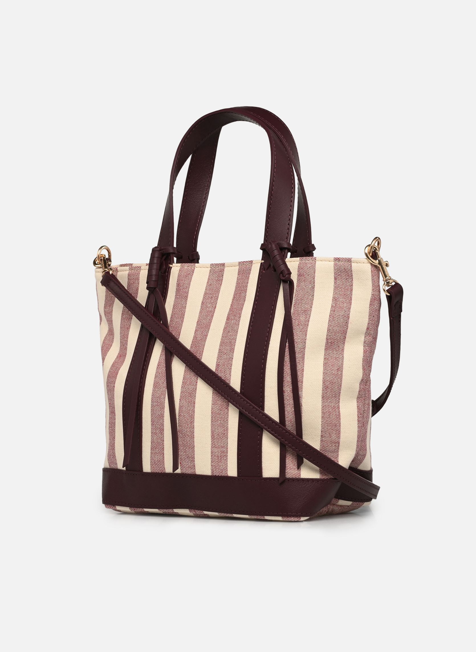 Cabas CABAS S BDL Coton Rayé femme bordeaux Vanessa Bruno Cabas CABAS S BDL Coton Rayé femme bordeaux BORDEAUX