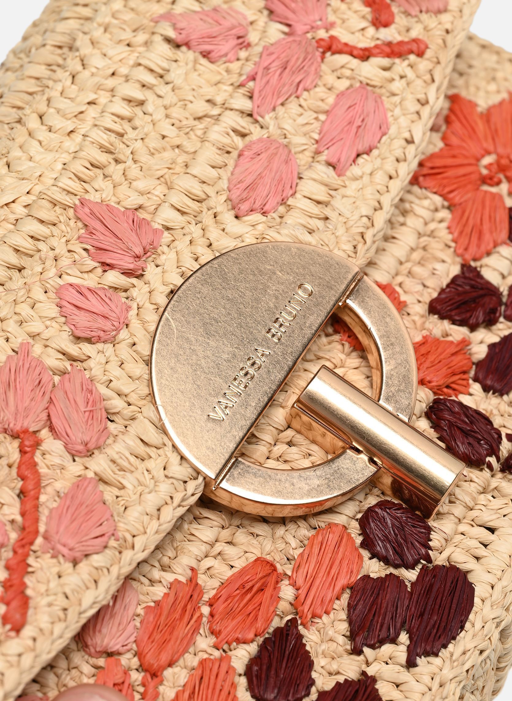 Umhängetaschen Moon Moyen Raphia Brodé damen rosa Vanessa Bruno Umhängetaschen Moon Moyen Raphia Brodé damen rosa MULTICO/ROSE