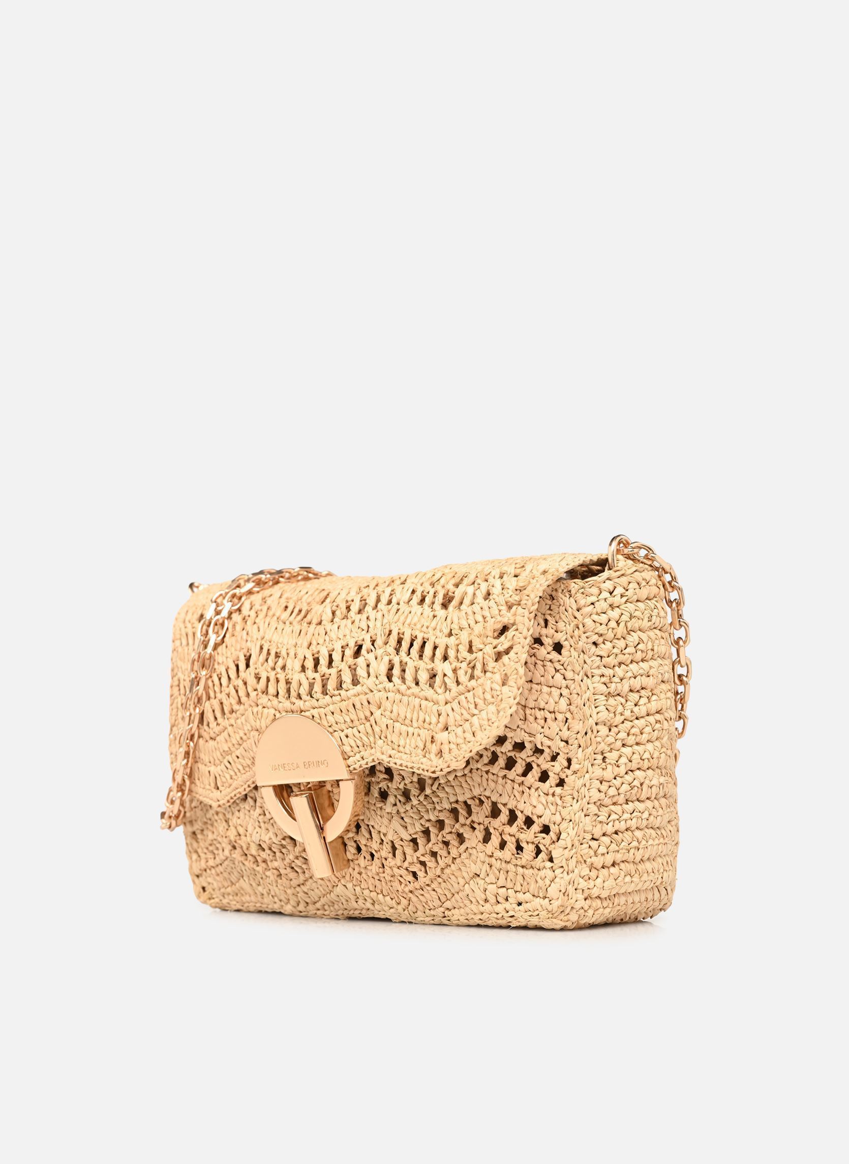 Umhängetaschen Moon Moyen Raphia Ajouré damen beige Vanessa Bruno Umhängetaschen Moon Moyen Raphia Ajouré damen beige NATUREL
