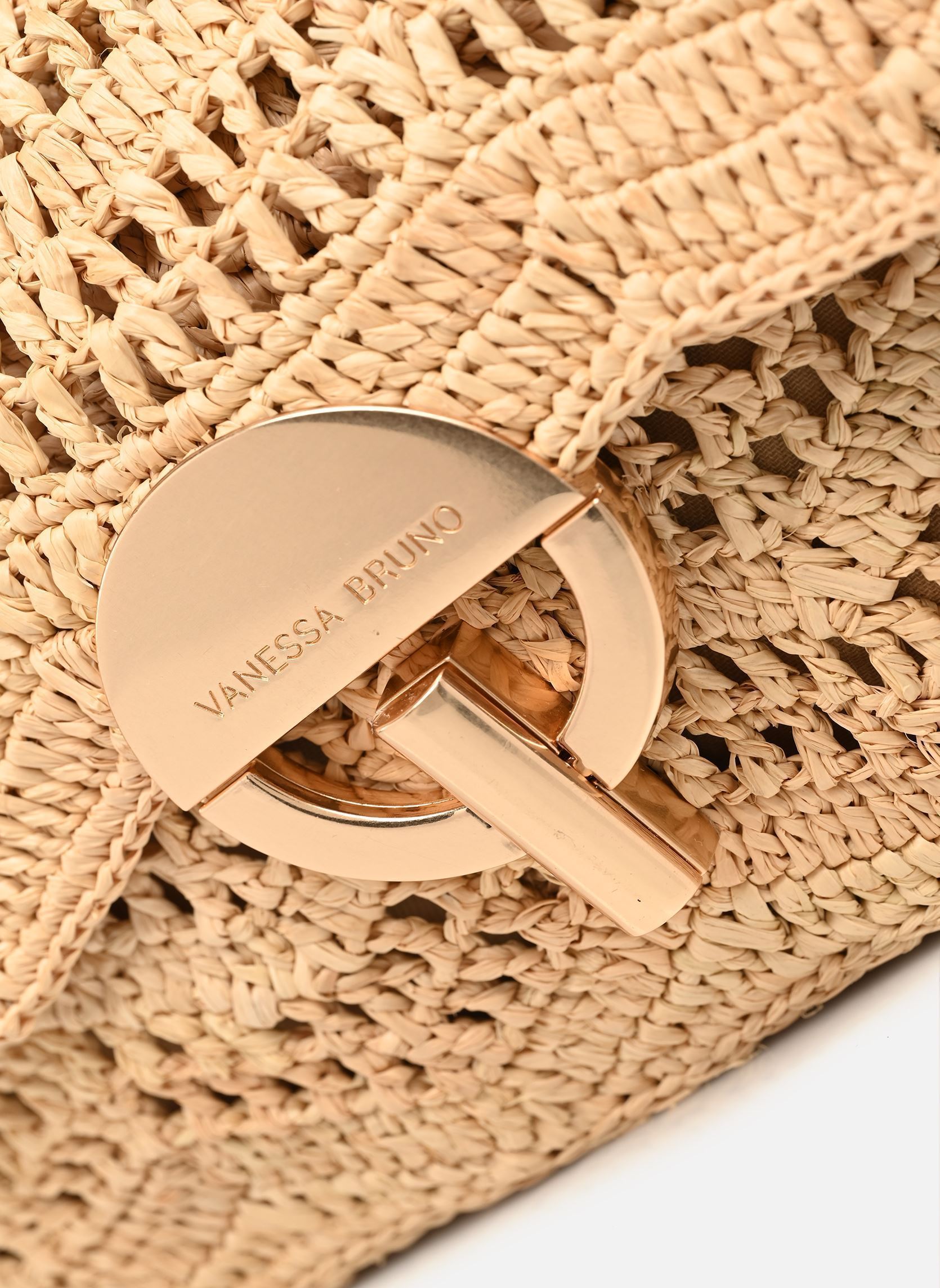Umhängetaschen Moon Moyen Raphia Ajouré damen beige Vanessa Bruno Umhängetaschen Moon Moyen Raphia Ajouré damen beige NATUREL