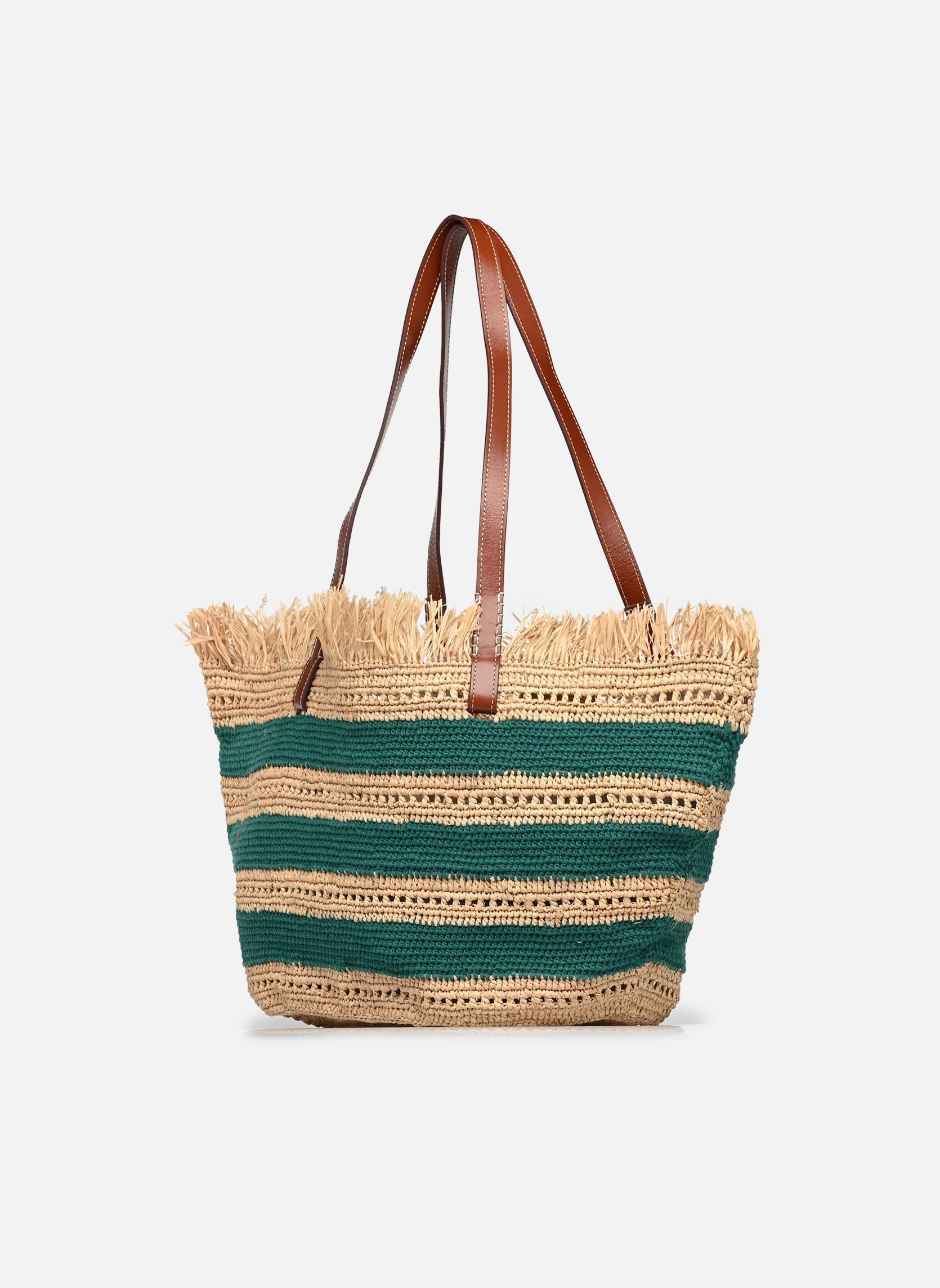 Manden Panier Raphia à Rayures dames groen Vanessa Bruno Manden Panier Raphia à Rayures dames groen VERT