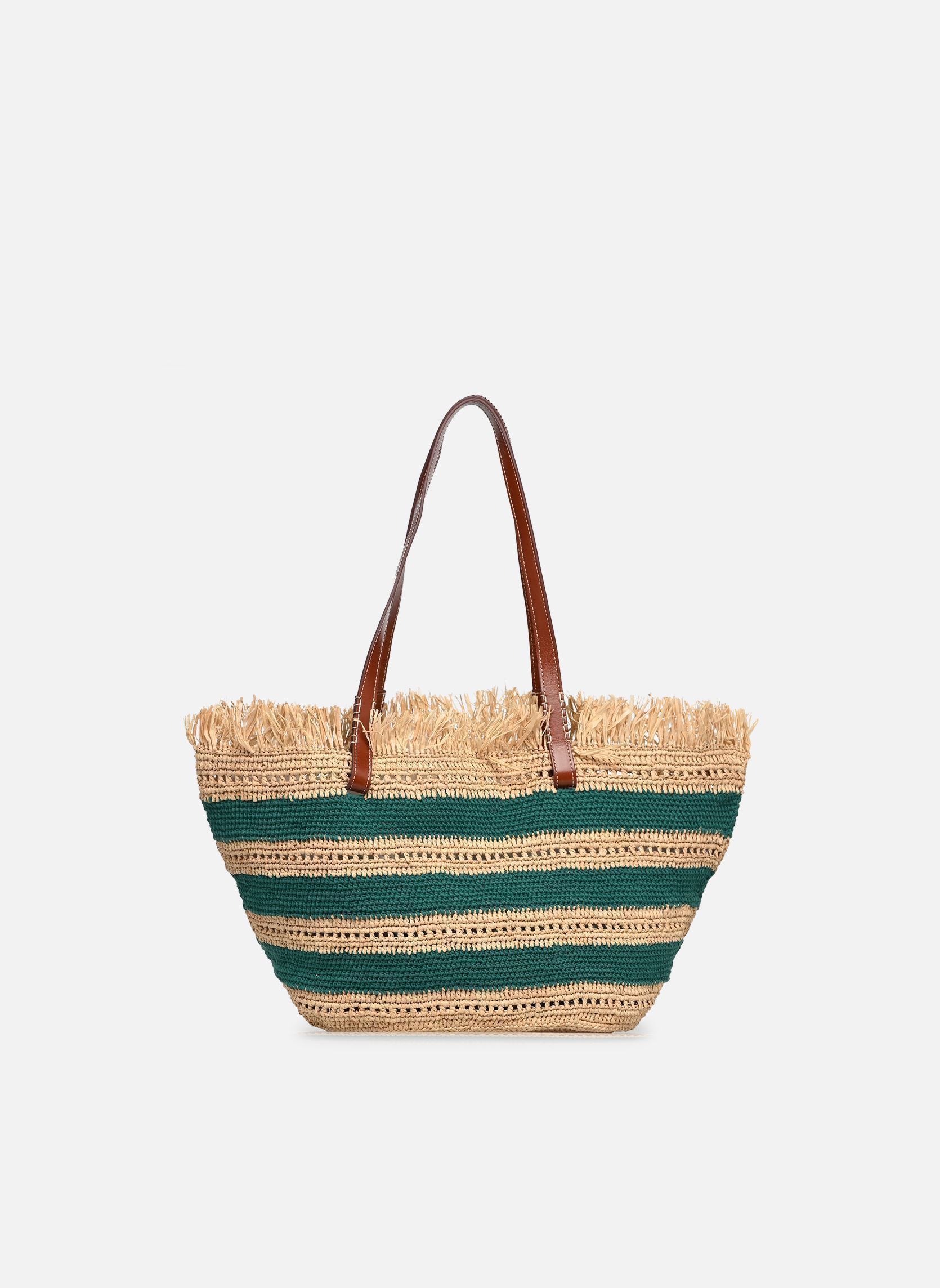 Manden Panier Raphia à Rayures dames groen Vanessa Bruno Manden Panier Raphia à Rayures dames groen VERT