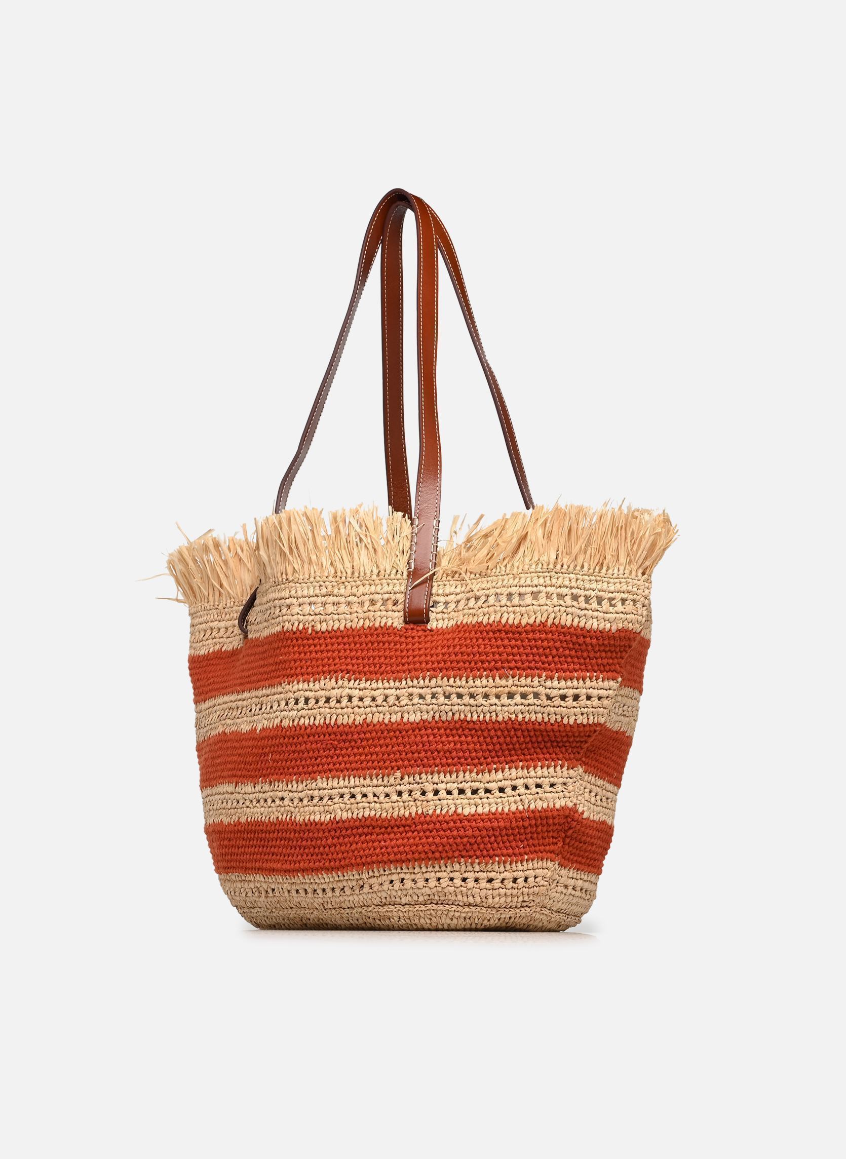 Manden Panier Raphia à Rayures dames oranje Vanessa Bruno Manden Panier Raphia à Rayures dames oranje BRIQUE