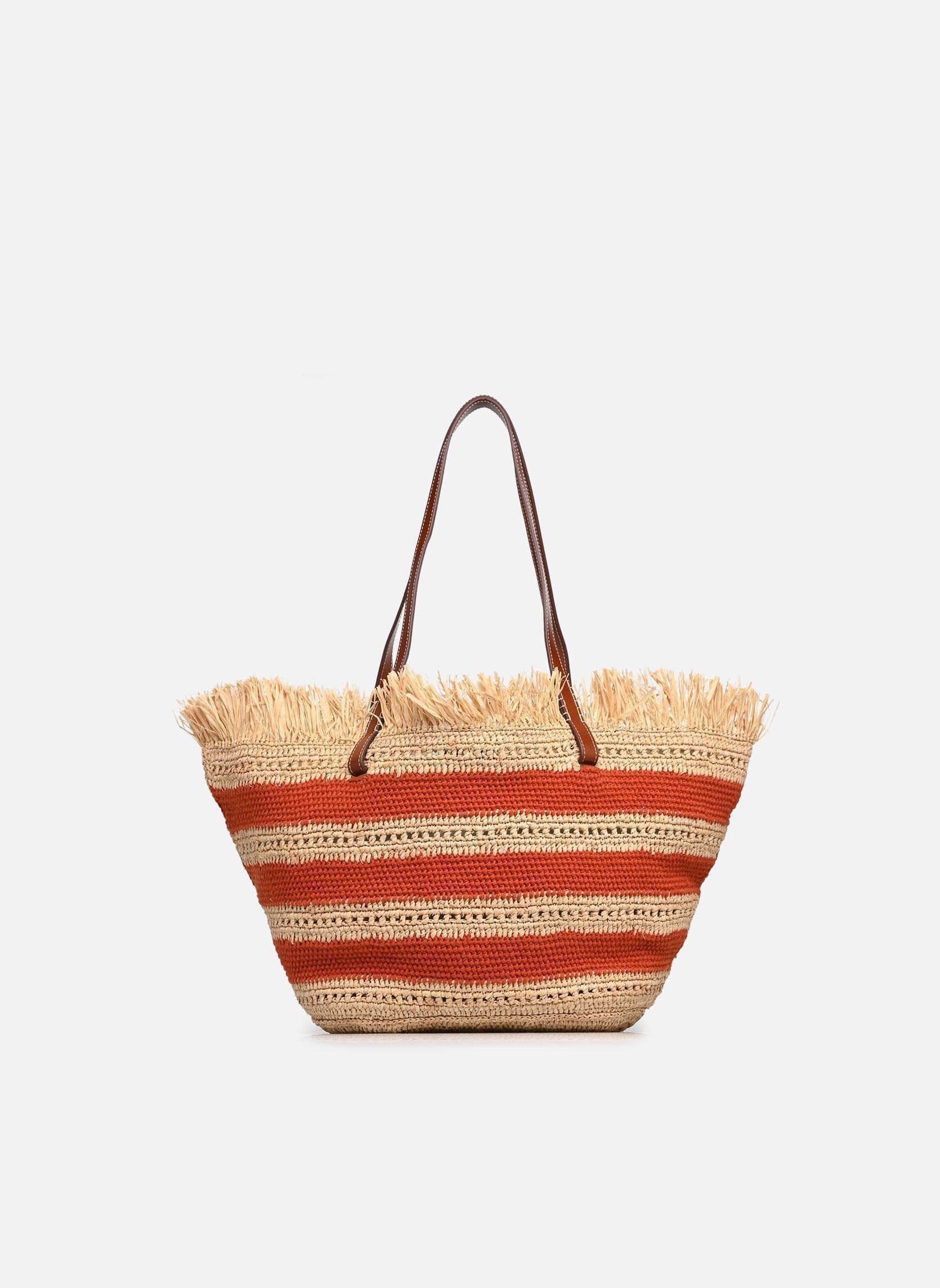 Manden Panier Raphia à Rayures dames oranje Vanessa Bruno Manden Panier Raphia à Rayures dames oranje BRIQUE