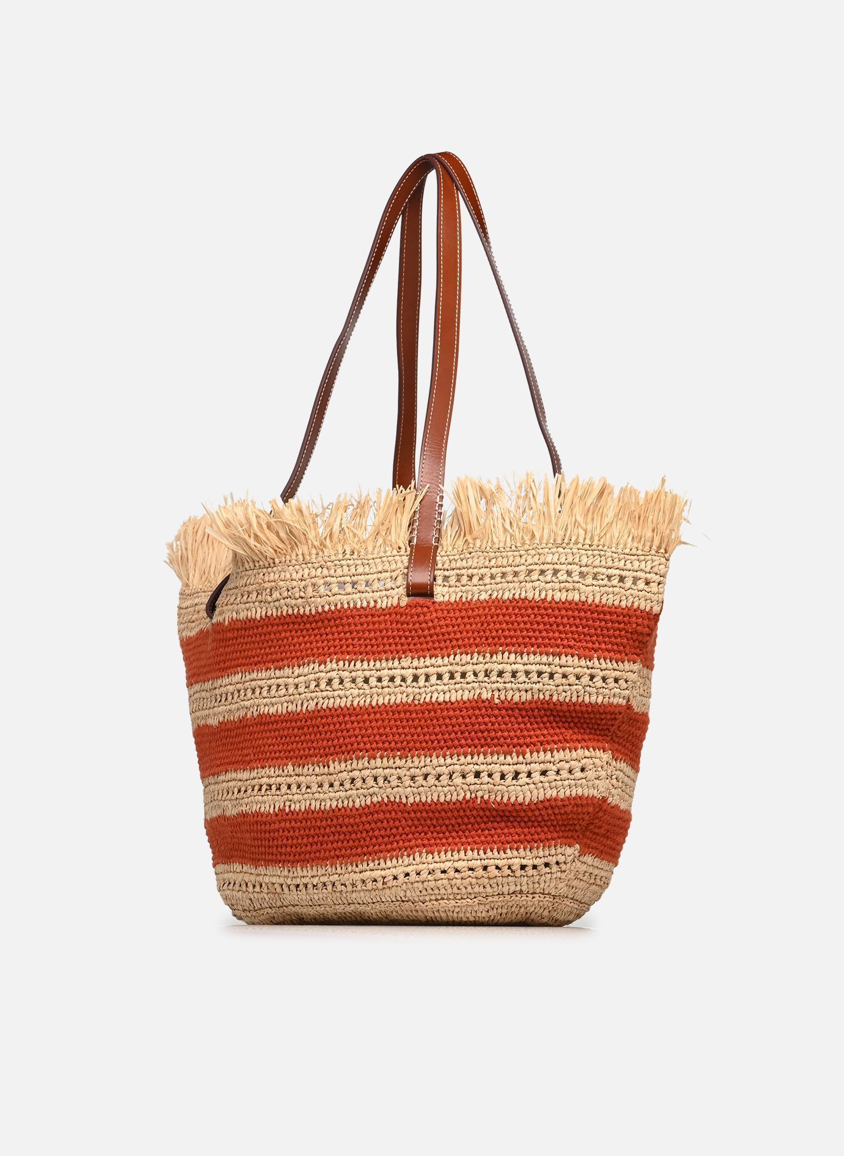 Manden Panier Raphia à Rayures dames oranje Vanessa Bruno Manden Panier Raphia à Rayures dames oranje BRIQUE