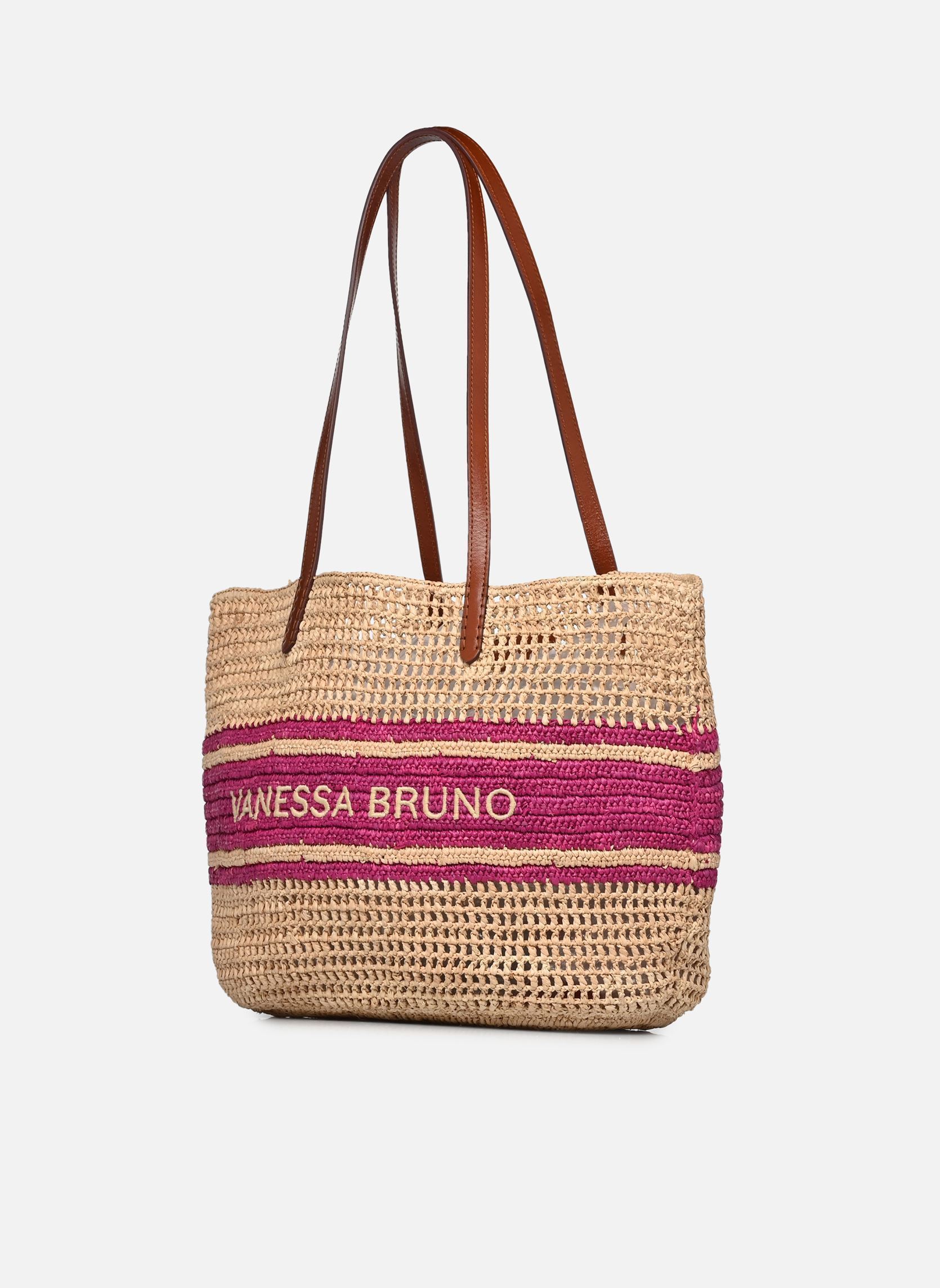 Manden Panier Raphia Porté Épaule Logo dames roze Vanessa Bruno Manden Panier Raphia Porté Épaule Logo dames roze FUSHIA