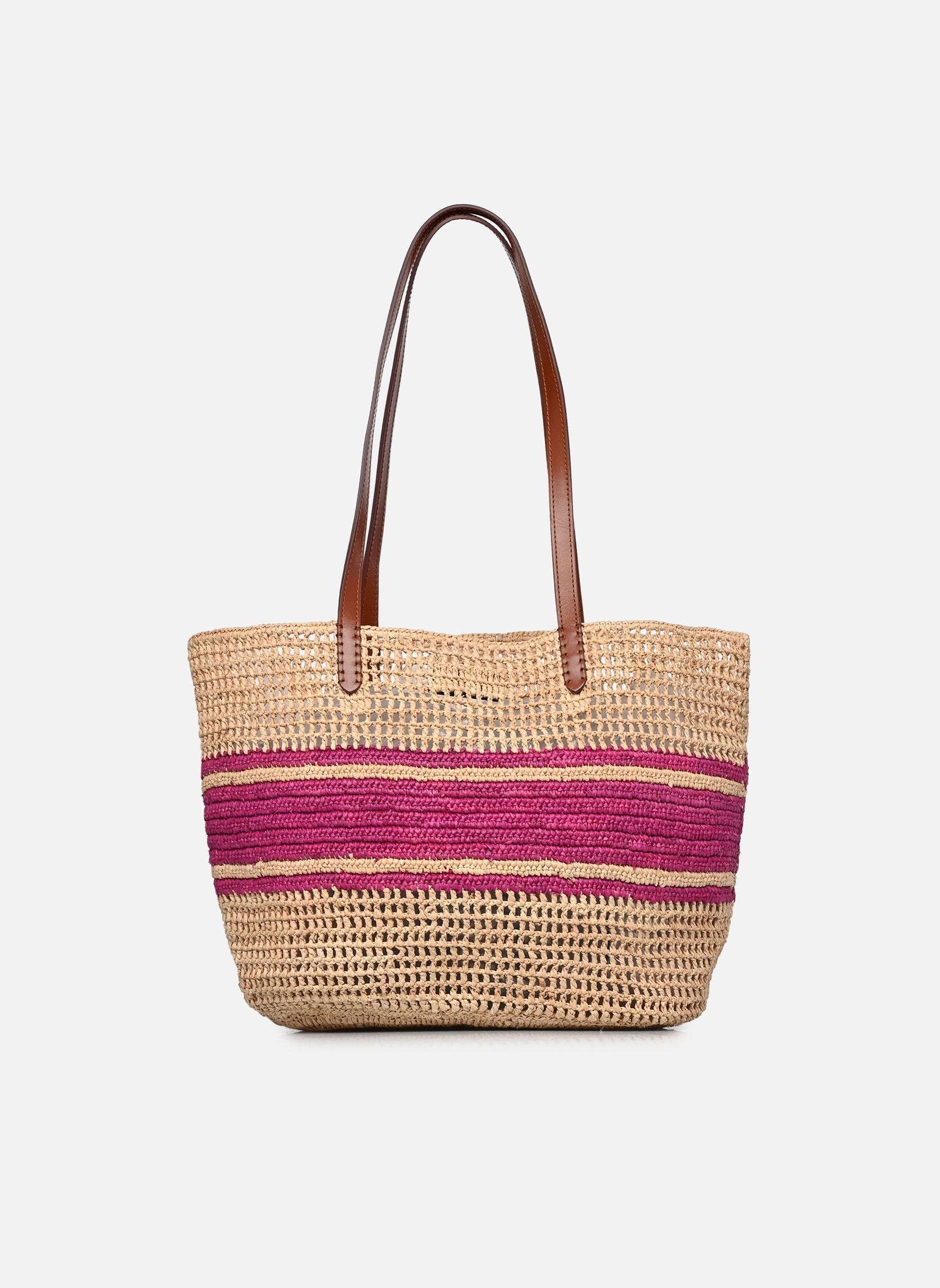 Manden Panier Raphia Porté Épaule Logo dames roze Vanessa Bruno Manden Panier Raphia Porté Épaule Logo dames roze FUSHIA