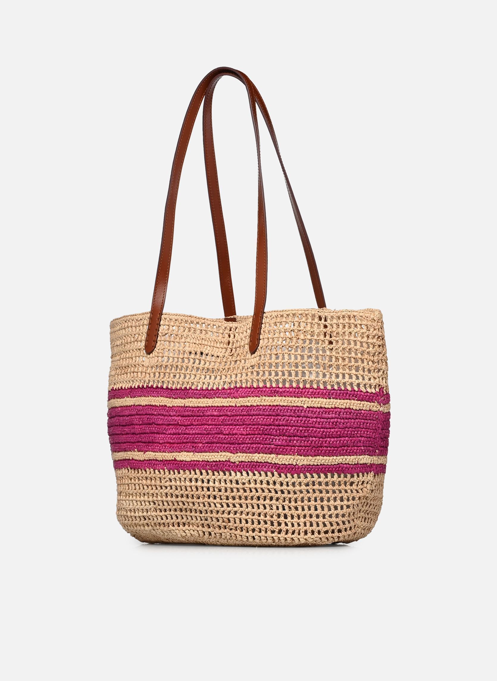 Manden Panier Raphia Porté Épaule Logo dames roze Vanessa Bruno Manden Panier Raphia Porté Épaule Logo dames roze FUSHIA