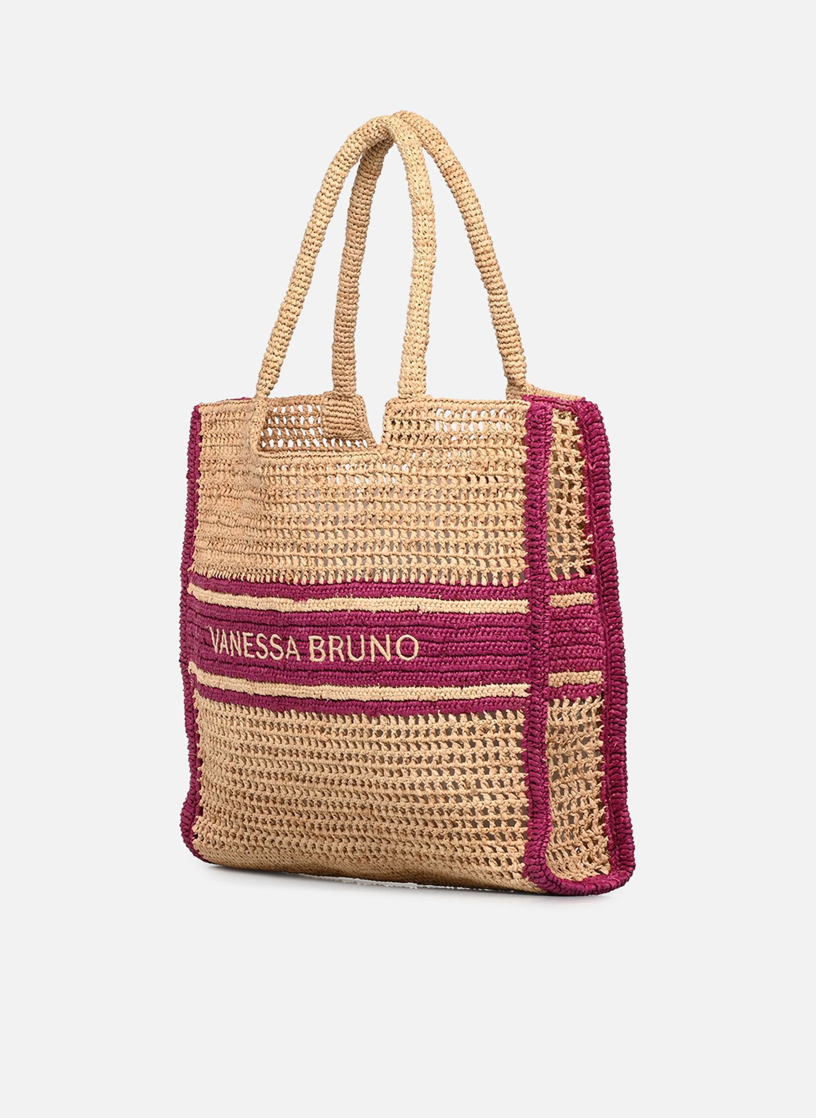 Cabas Panier GM Raphia Logo femme rose Vanessa Bruno Cabas Panier GM Raphia Logo femme rose FUSHIA