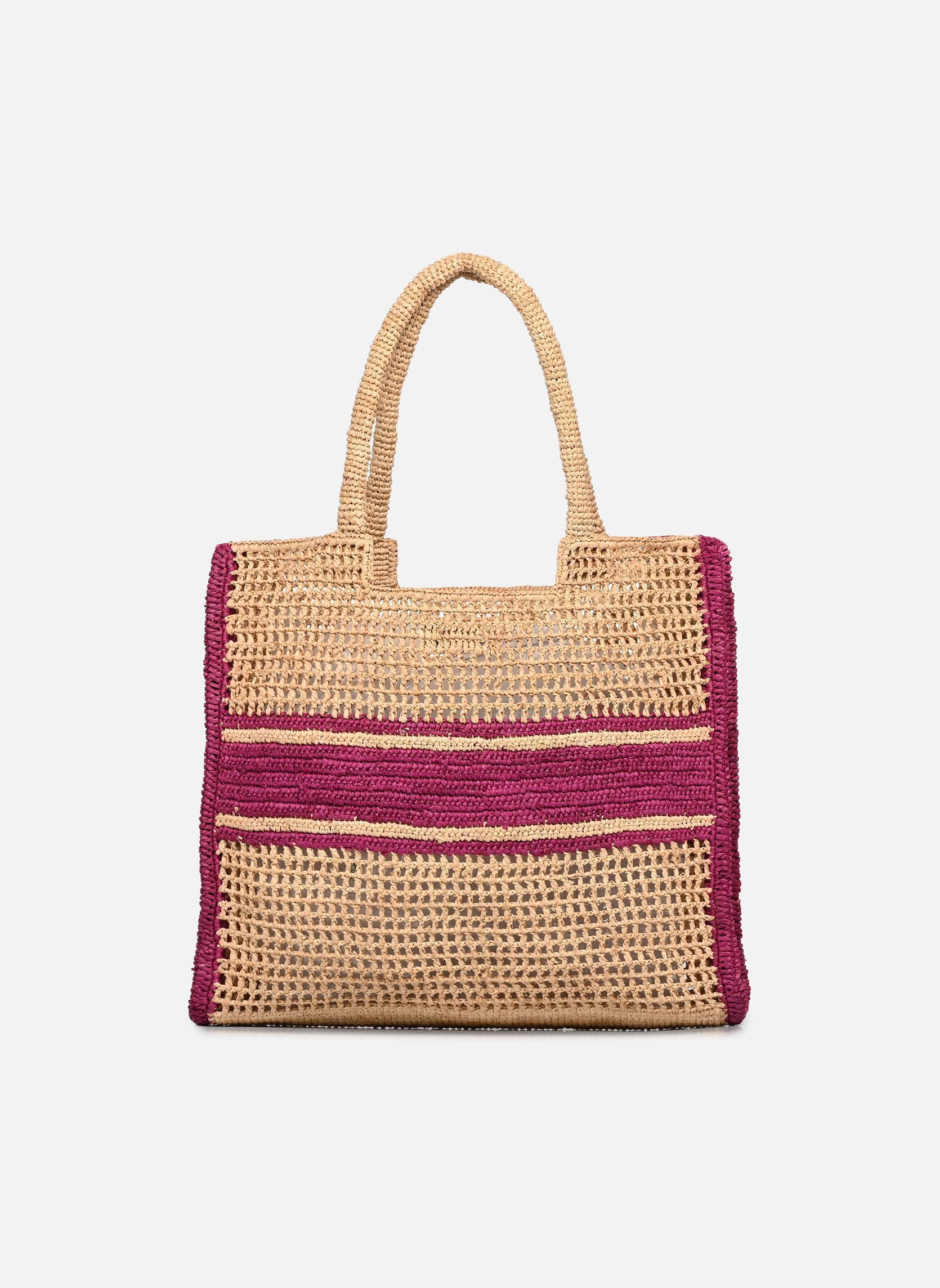 Cabas Panier GM Raphia Logo femme rose Vanessa Bruno Cabas Panier GM Raphia Logo femme rose FUSHIA