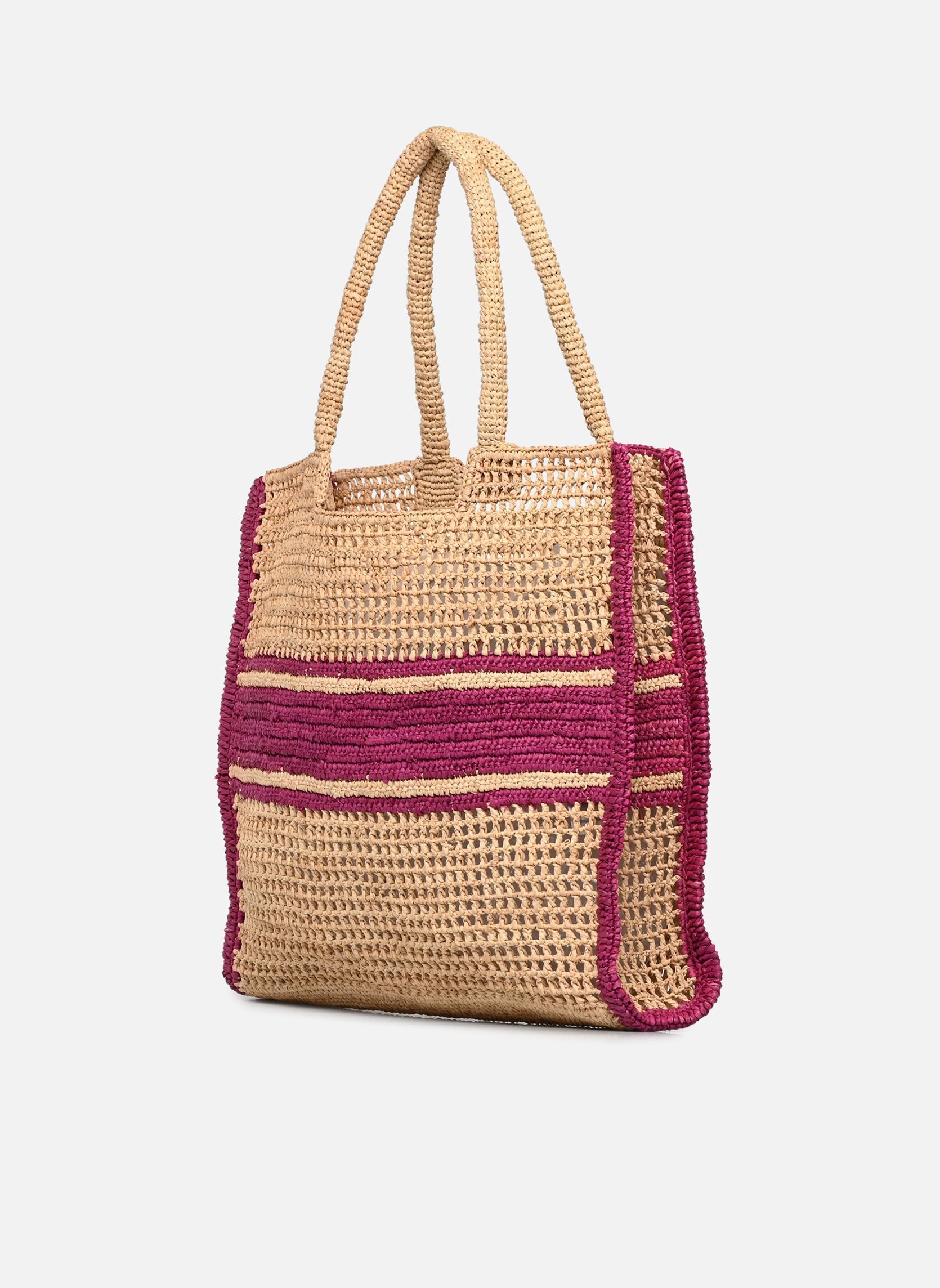 Cabas Panier GM Raphia Logo femme rose Vanessa Bruno Cabas Panier GM Raphia Logo femme rose FUSHIA