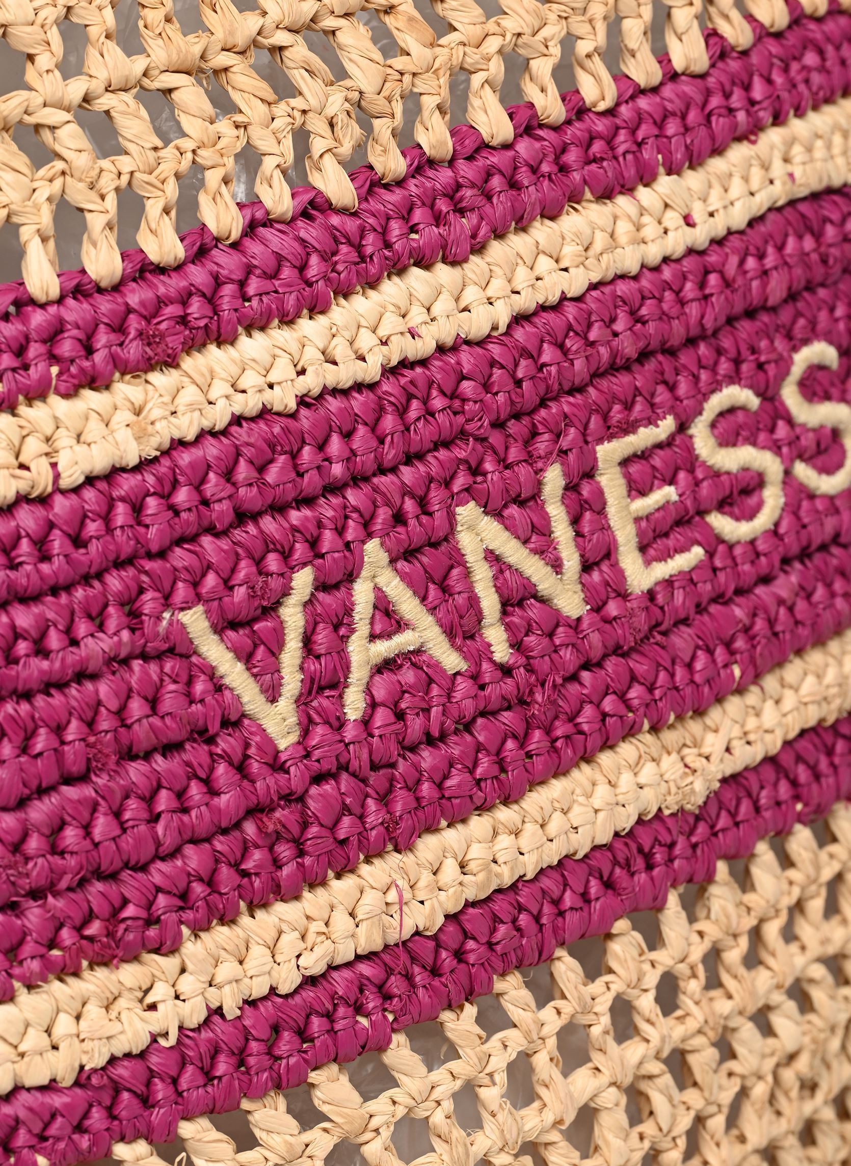 Cabas Panier GM Raphia Logo femme rose Vanessa Bruno Cabas Panier GM Raphia Logo femme rose FUSHIA