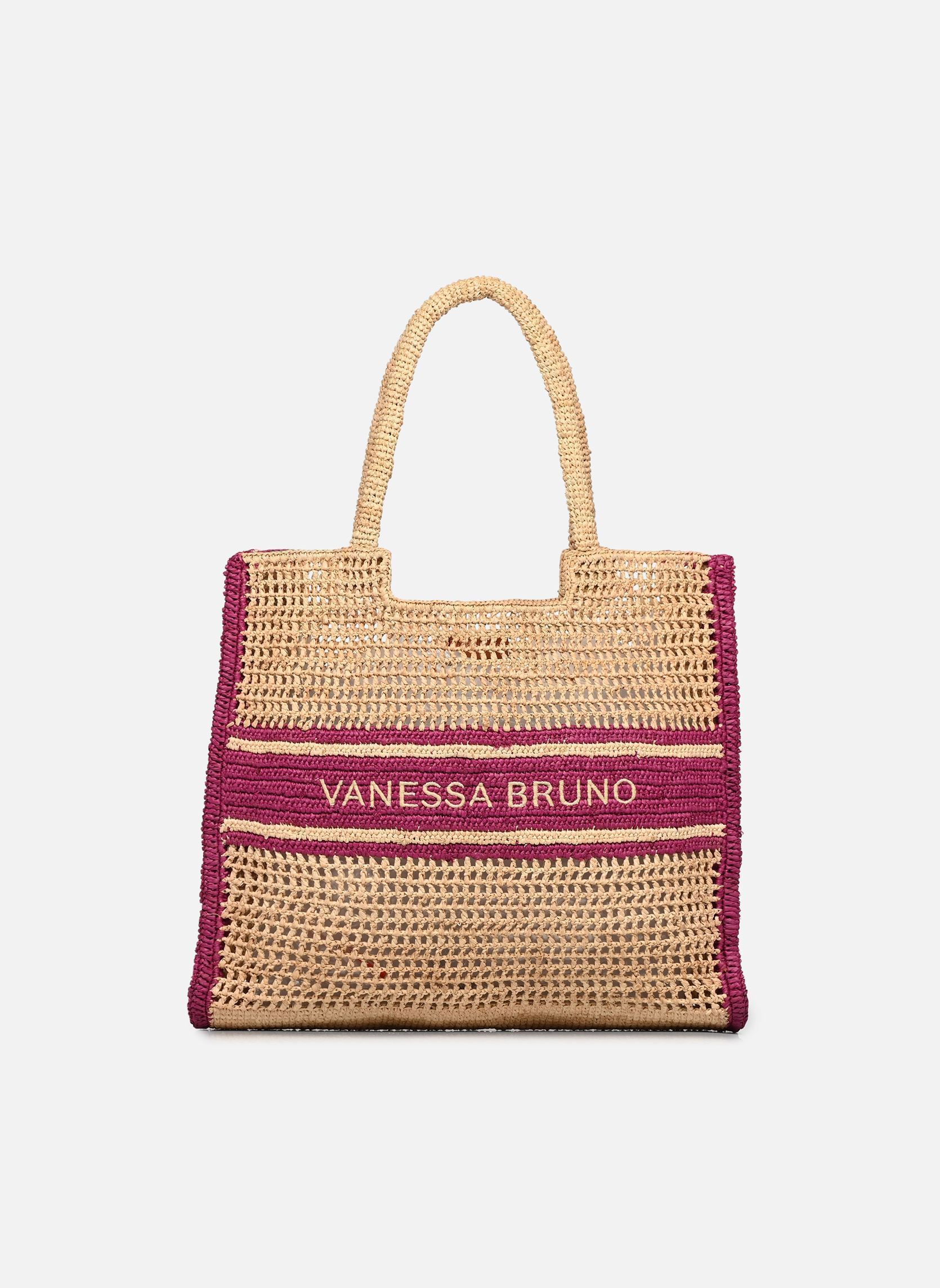 Cabas Panier GM Raphia Logo femme rose Vanessa Bruno Cabas Panier GM Raphia Logo femme rose FUSHIA
