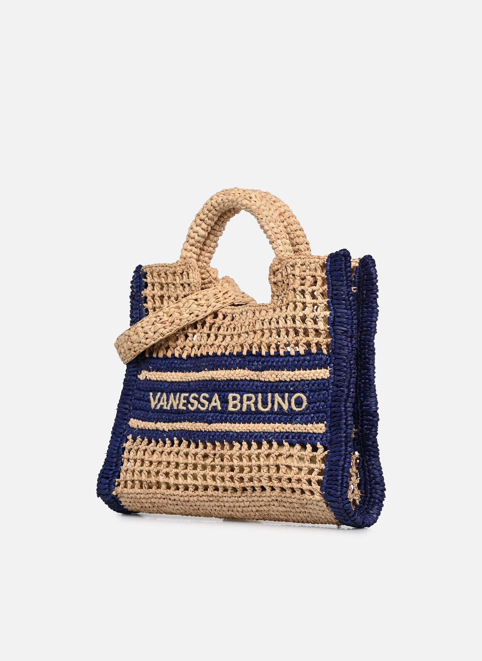 Manden Panier PM Raphia Logo dames blauw Vanessa Bruno Manden Panier PM Raphia Logo dames blauw MARINE