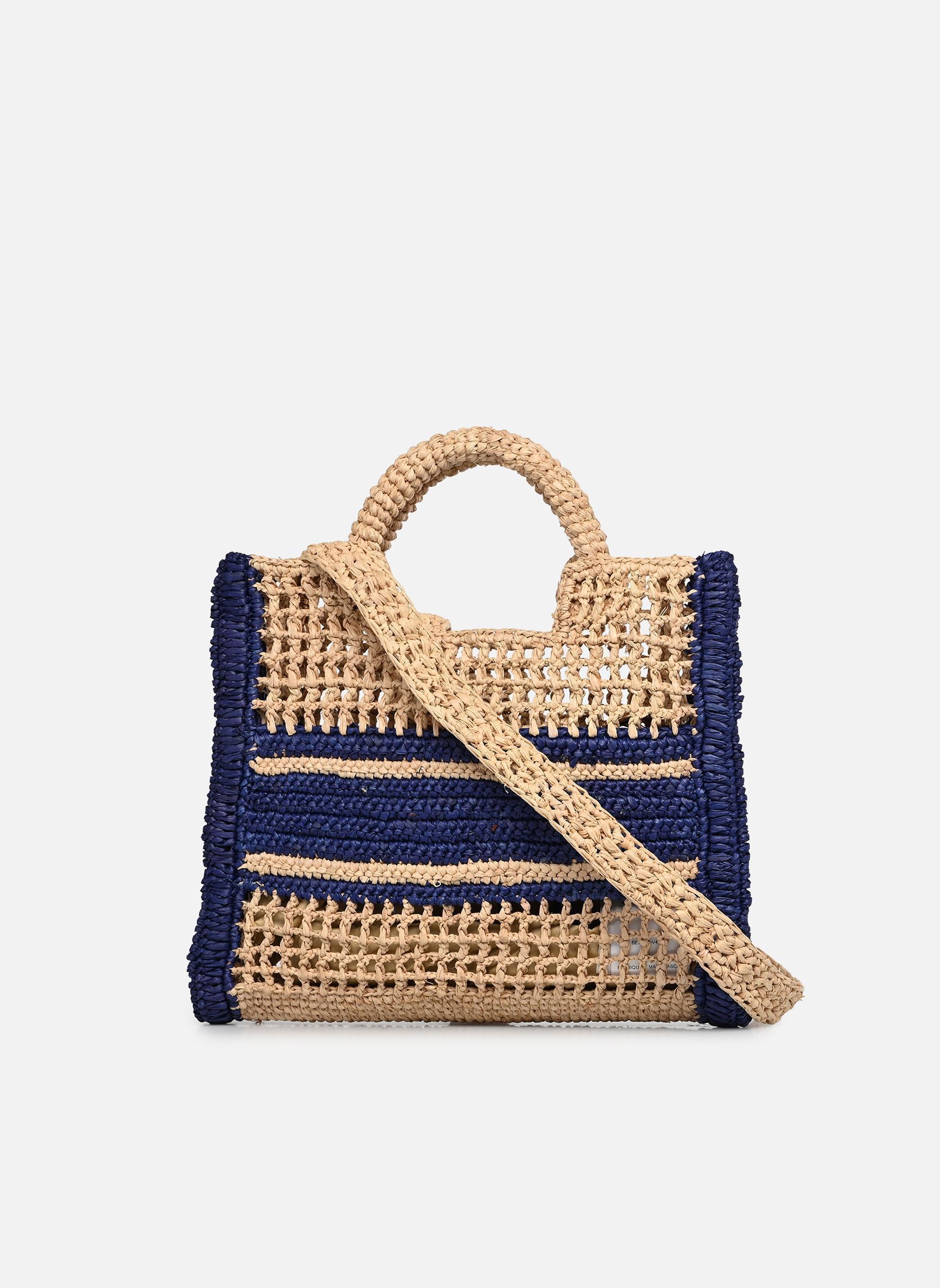 Manden Panier PM Raphia Logo dames blauw Vanessa Bruno Manden Panier PM Raphia Logo dames blauw MARINE