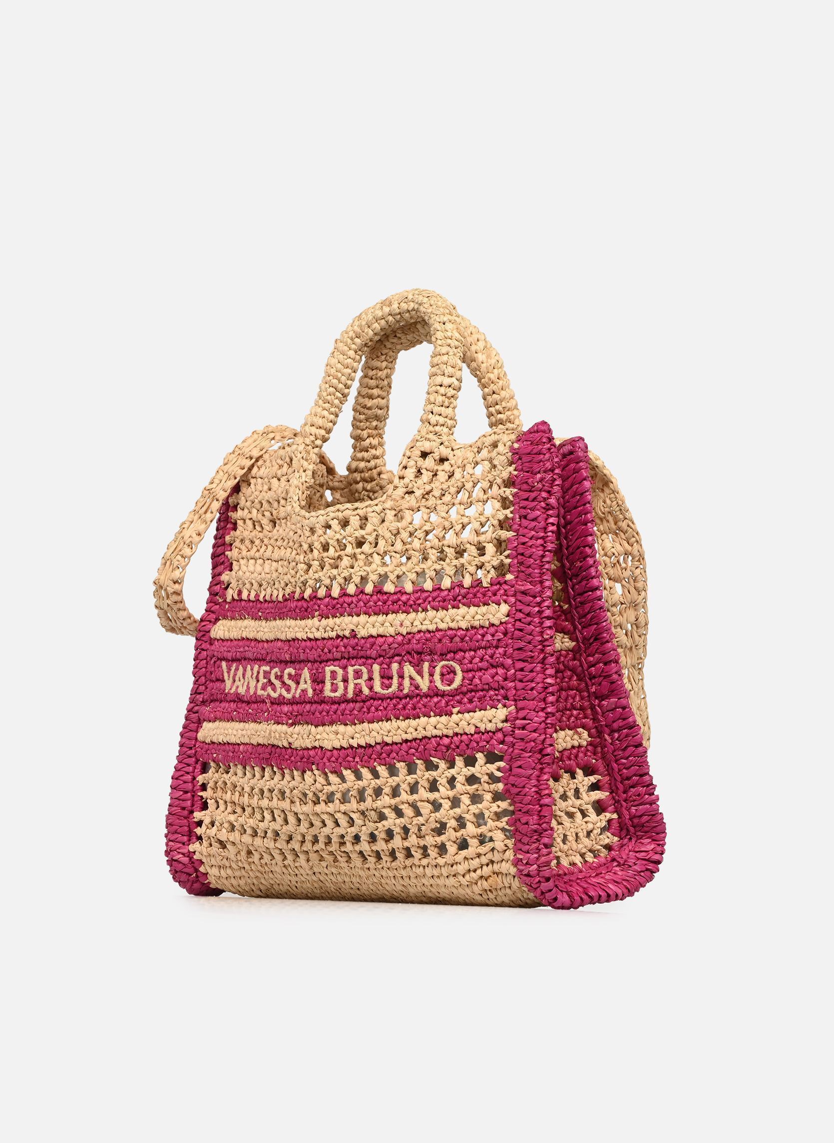 Manden Panier PM Raphia Logo dames roze Vanessa Bruno Manden Panier PM Raphia Logo dames roze FUSHIA