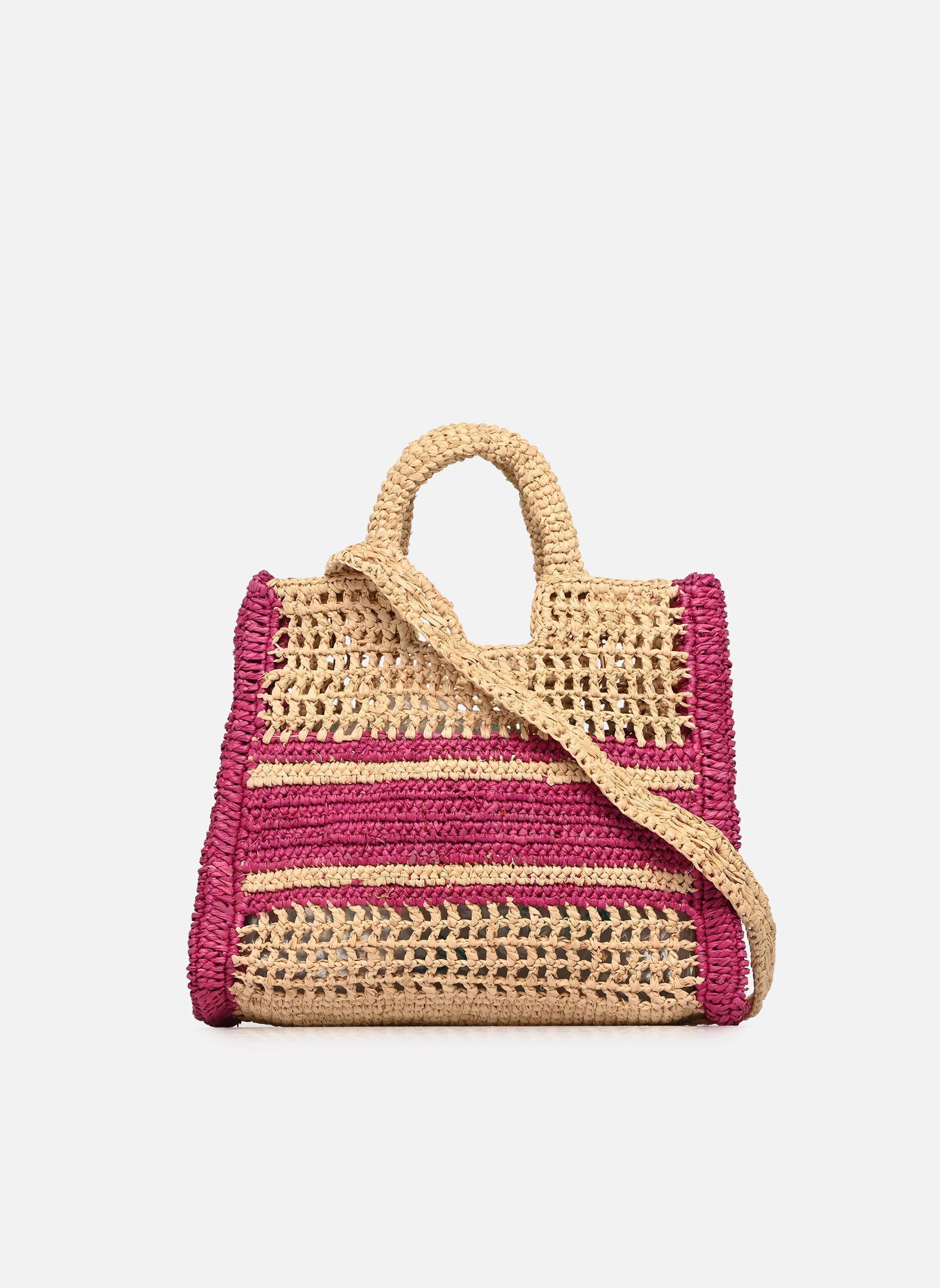Manden Panier PM Raphia Logo dames roze Vanessa Bruno Manden Panier PM Raphia Logo dames roze FUSHIA