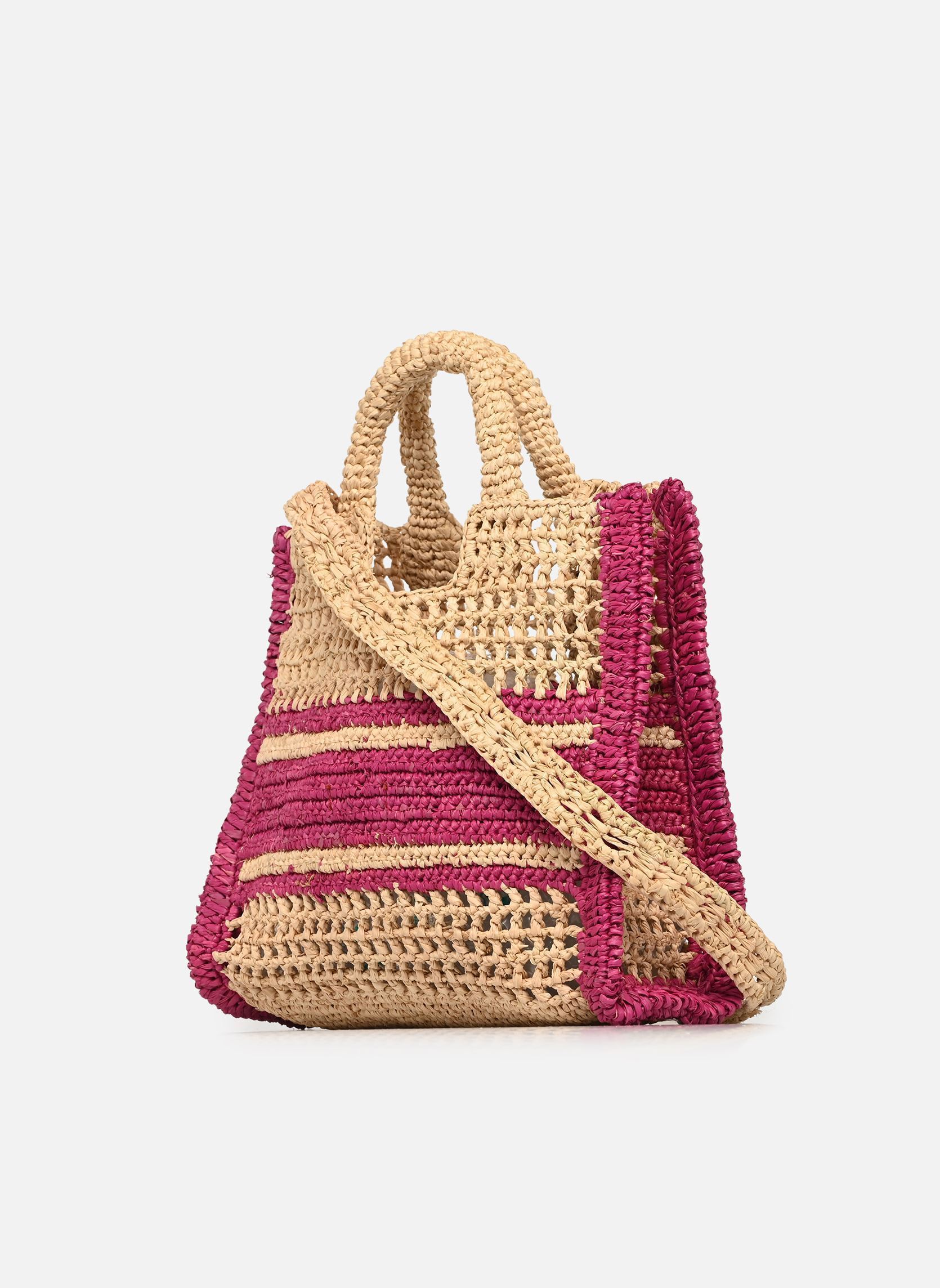 Manden Panier PM Raphia Logo dames roze Vanessa Bruno Manden Panier PM Raphia Logo dames roze FUSHIA