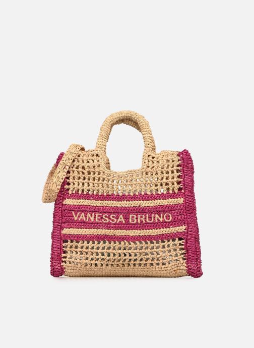 Vanessa Bruno Paniers Panier PM Raphia Logo femme rose
