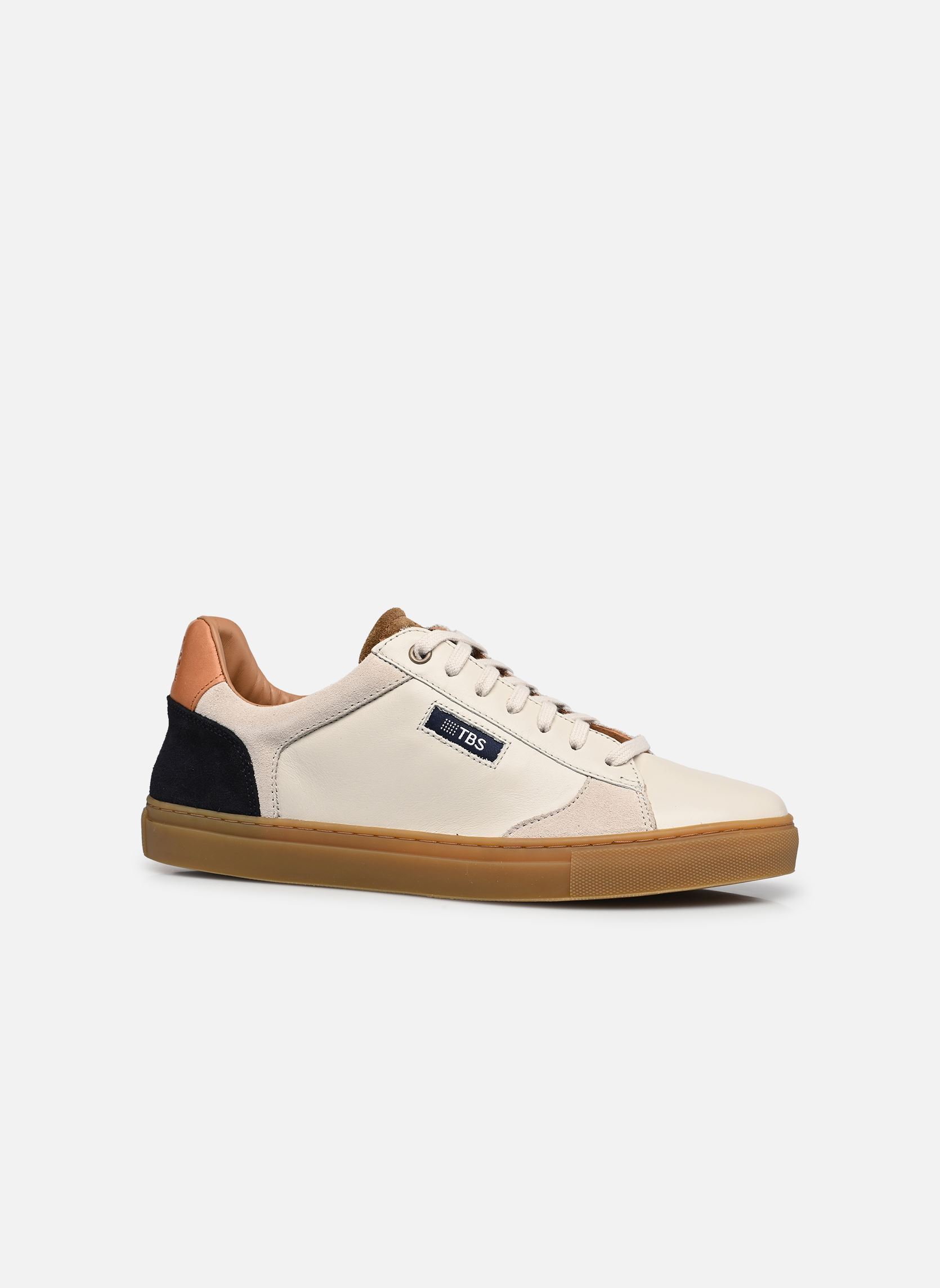 Baskets basses MAUBERT homme blanc TBS Made in France Baskets basses MAUBERT homme blanc OFF-WHITE + NAVY + TABAC