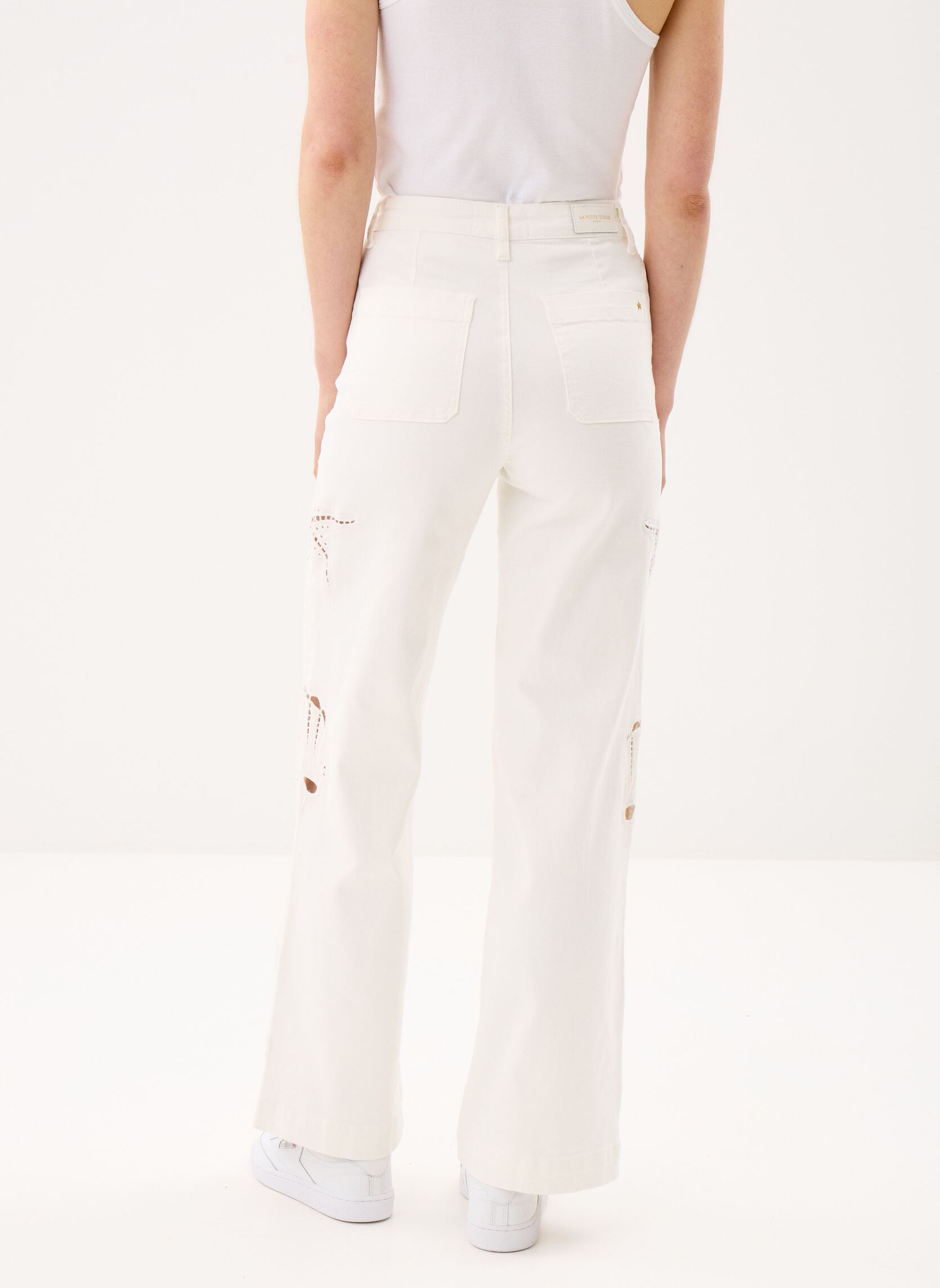 Jeans large Atlantys femme blanc La Petite Etoile Jeans large Atlantys femme blanc ECRU