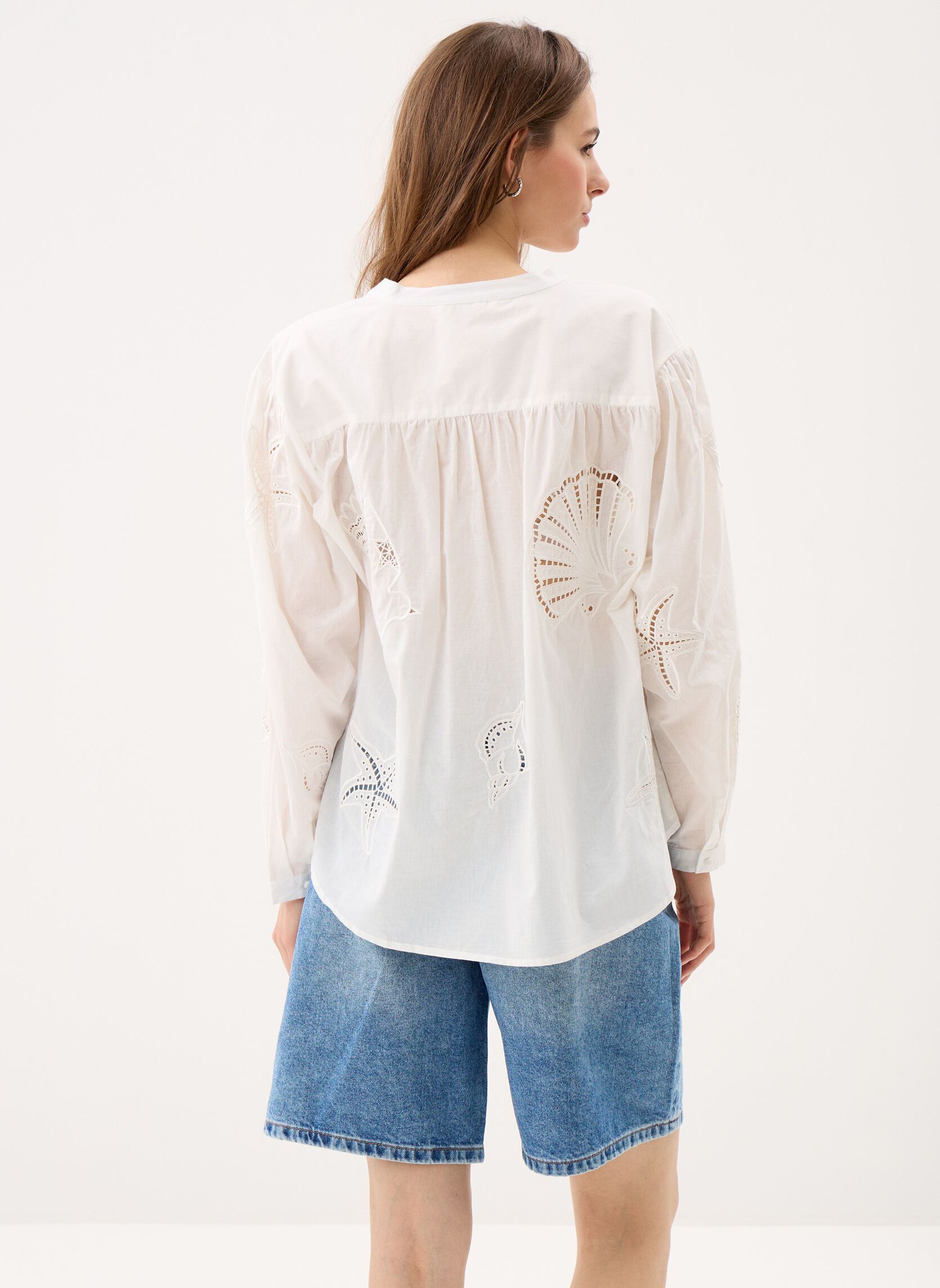 Langarm-Blusen Boliane damen weiß La Petite Etoile Langarm-Blusen Boliane damen weiß BLANC