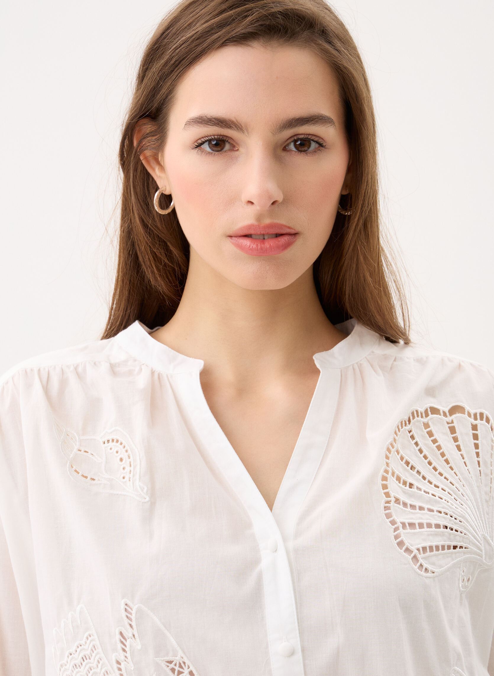 Langarm-Blusen Boliane damen weiß La Petite Etoile Langarm-Blusen Boliane damen weiß BLANC