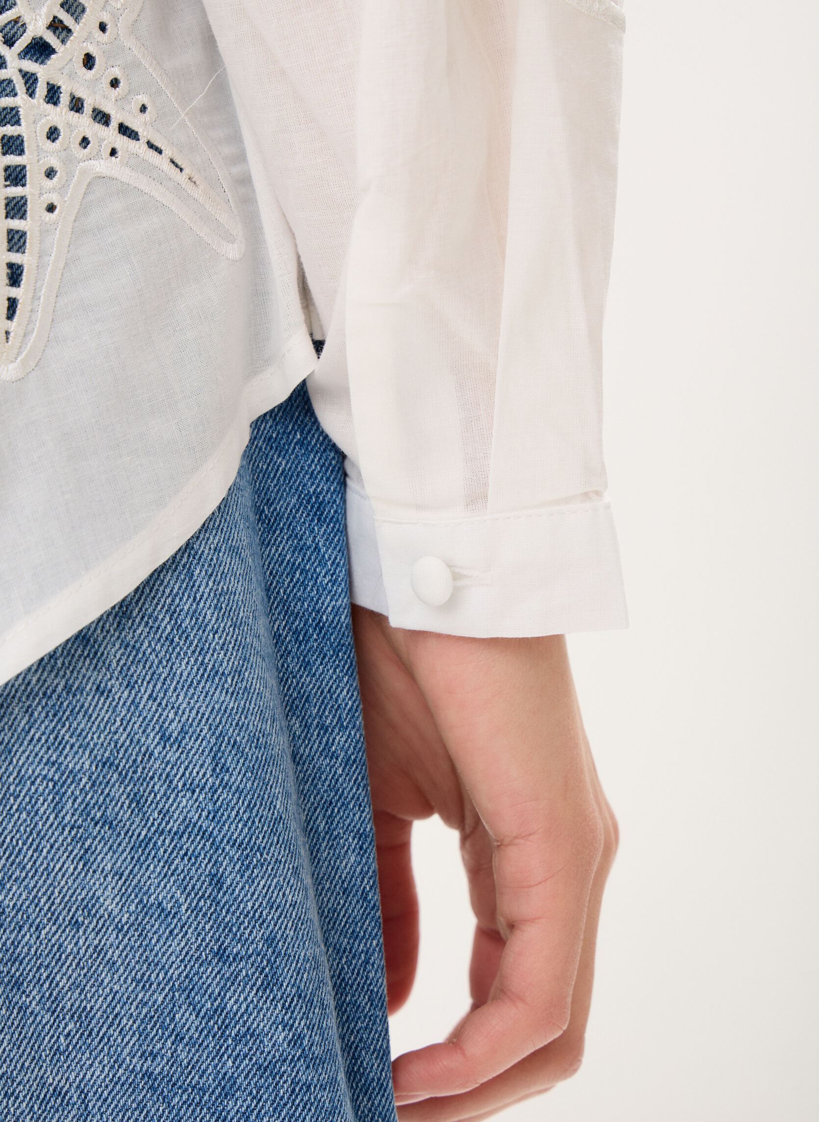 Langarm-Blusen Boliane damen weiß La Petite Etoile Langarm-Blusen Boliane damen weiß BLANC
