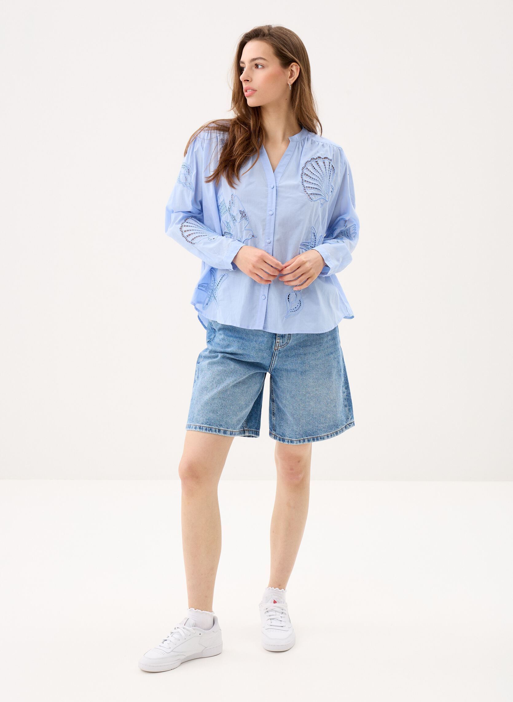 Langarm-Blusen Boliane damen blau La Petite Etoile Langarm-Blusen Boliane damen blau BLEU