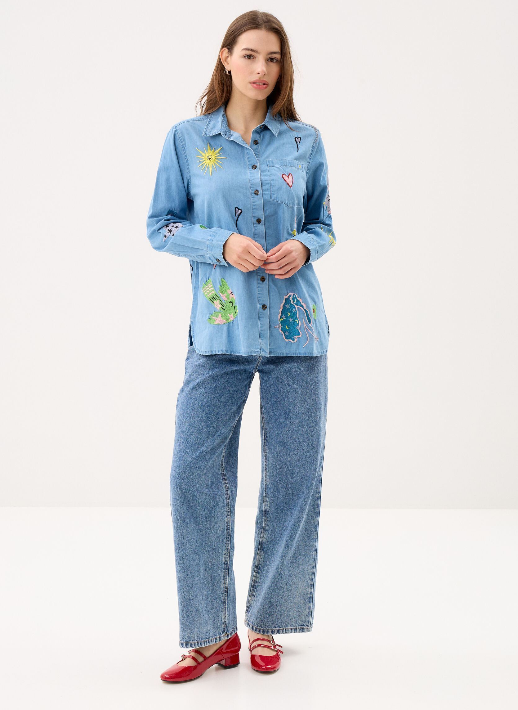 Langarm-Hemden Carlia damen blau La Petite Etoile Langarm-Hemden Carlia damen blau STONE