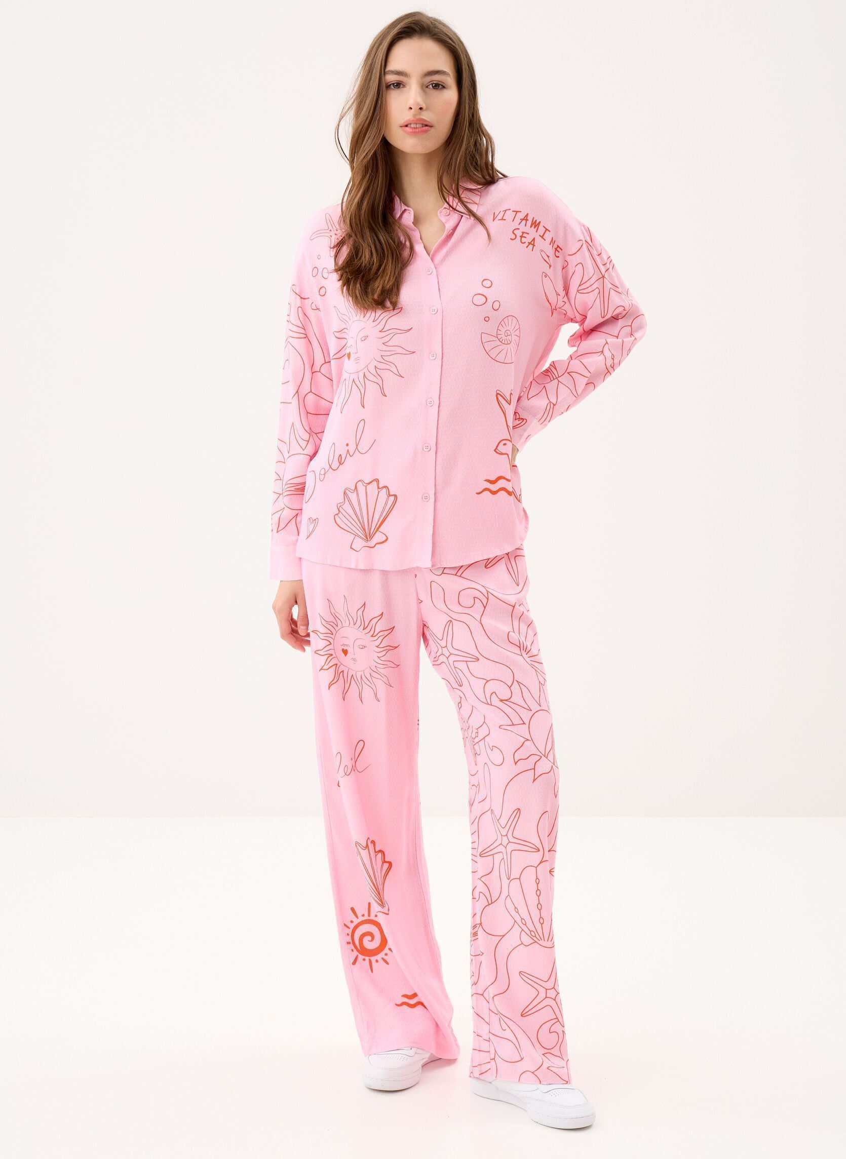 Langarm-Hemden Chaniani damen rosa La Petite Etoile Langarm-Hemden Chaniani damen rosa BICOLOR