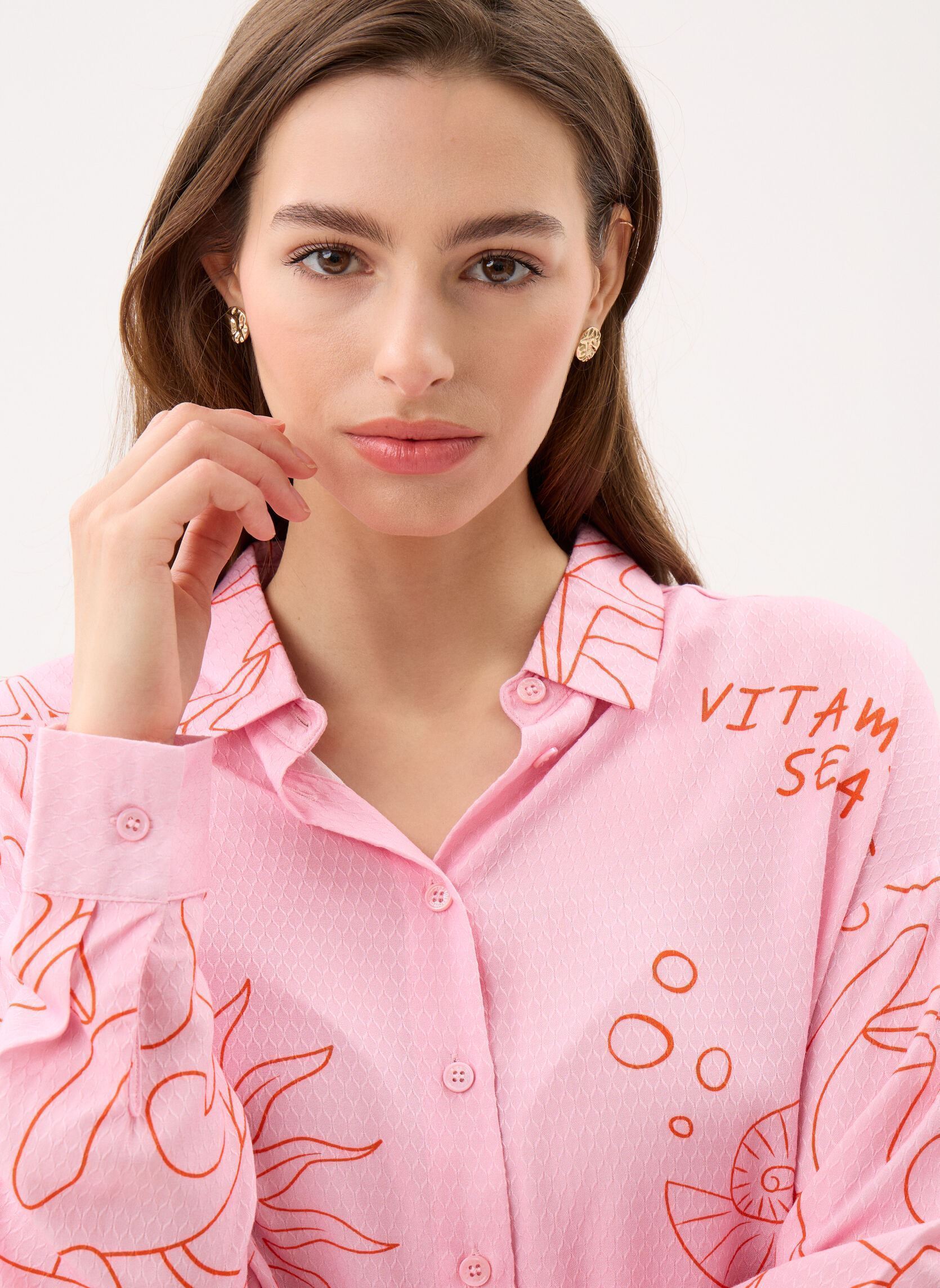 Langarm-Hemden Chaniani damen rosa La Petite Etoile Langarm-Hemden Chaniani damen rosa BICOLOR