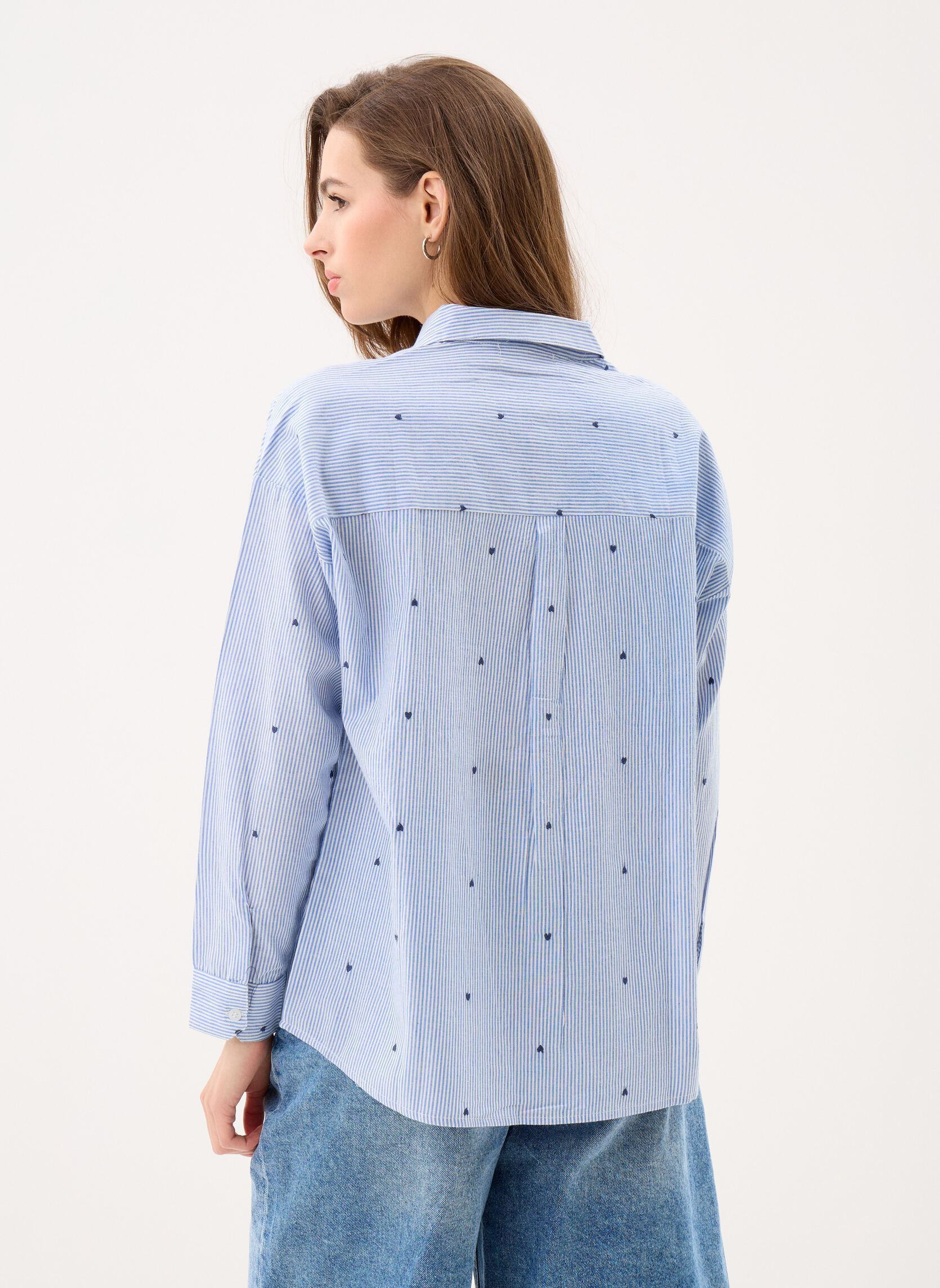 Chemises manches longues Coraline femme bleu La Petite Etoile Chemises manches longues Coraline femme bleu ECRU/BLEU