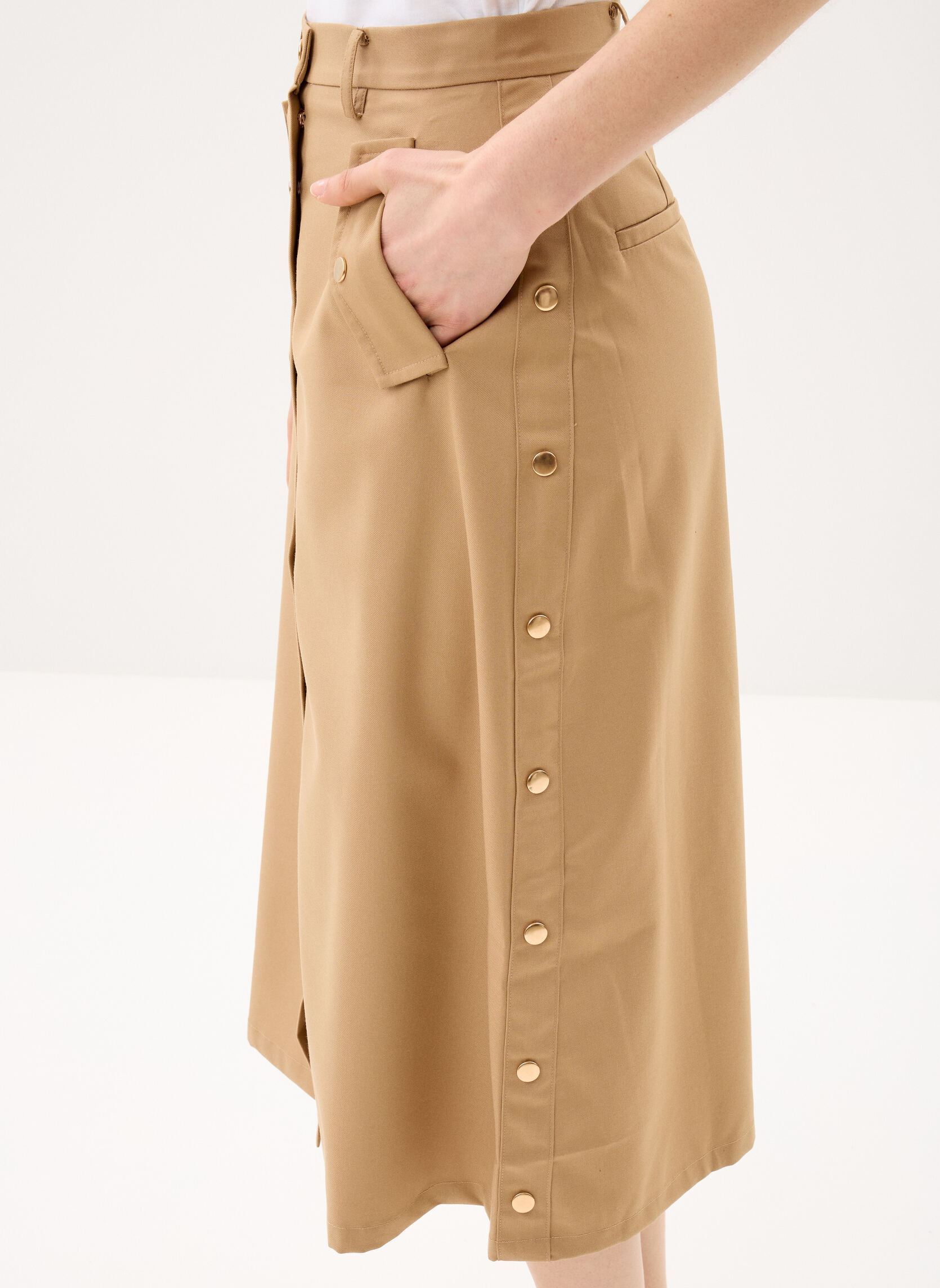 Jupes mi-longues Joe femme marron La Petite Etoile Jupes mi-longues Joe femme marron CAMEL