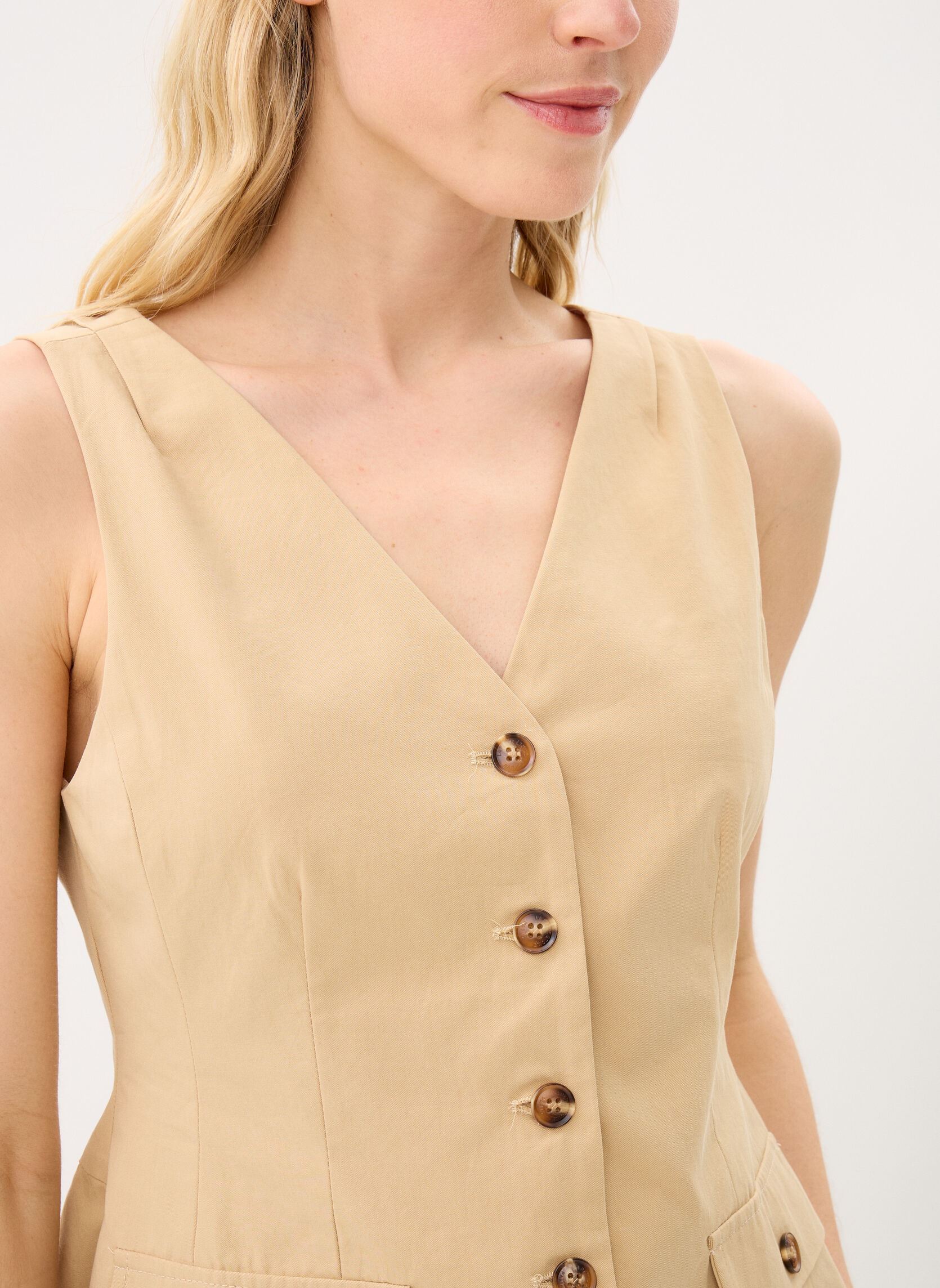Vestes sans manches Nea femme marron La Petite Etoile Vestes sans manches Nea femme marron CAMEL