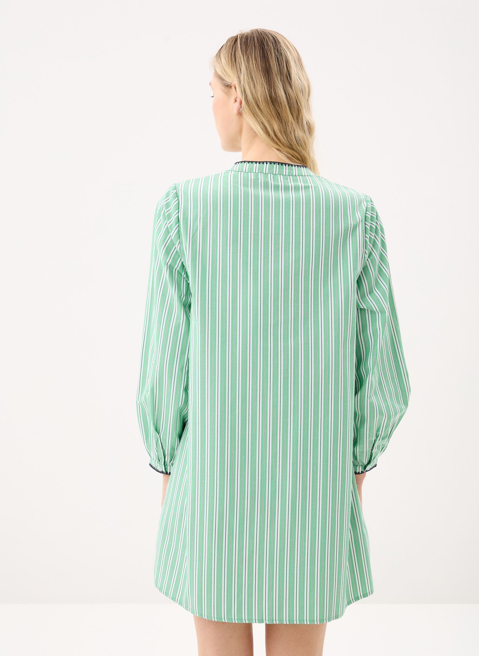 Robes Chemise Rosetta femme vert La Petite Etoile Robes Chemise Rosetta femme vert Ecru/Vert