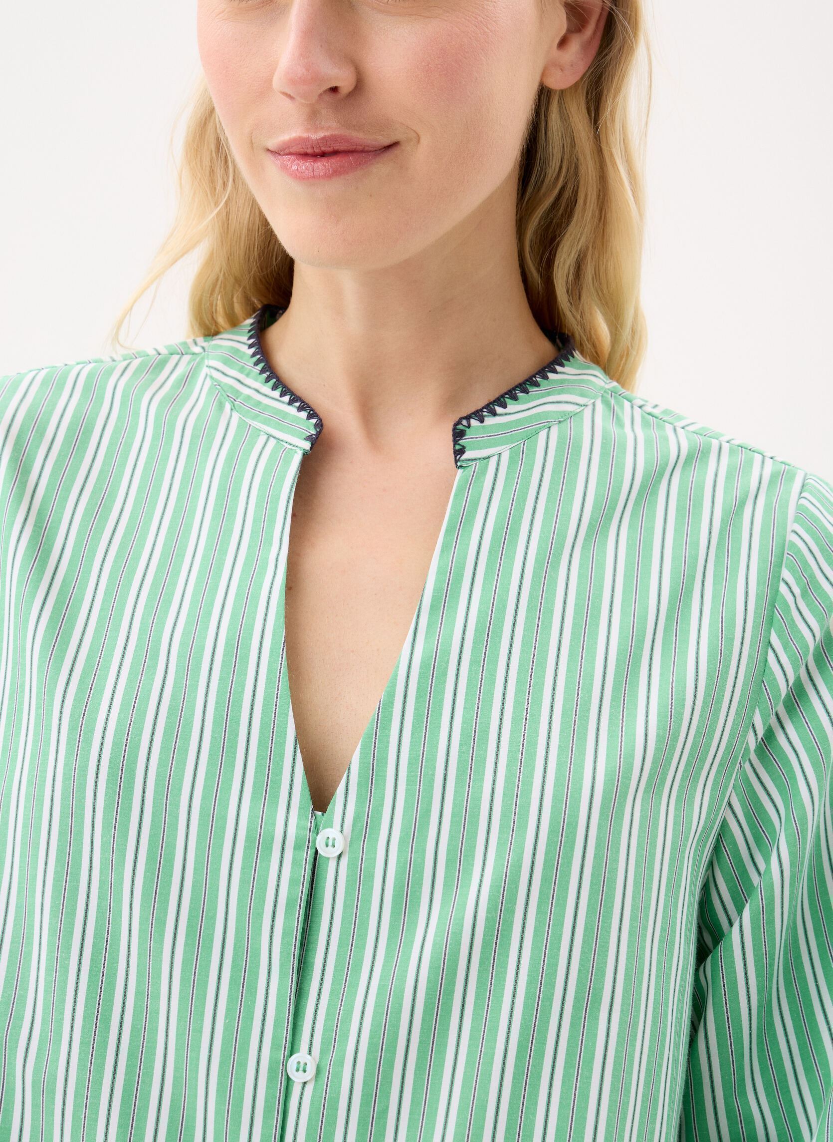 Robes Chemise Rosetta femme vert La Petite Etoile Robes Chemise Rosetta femme vert Ecru/Vert