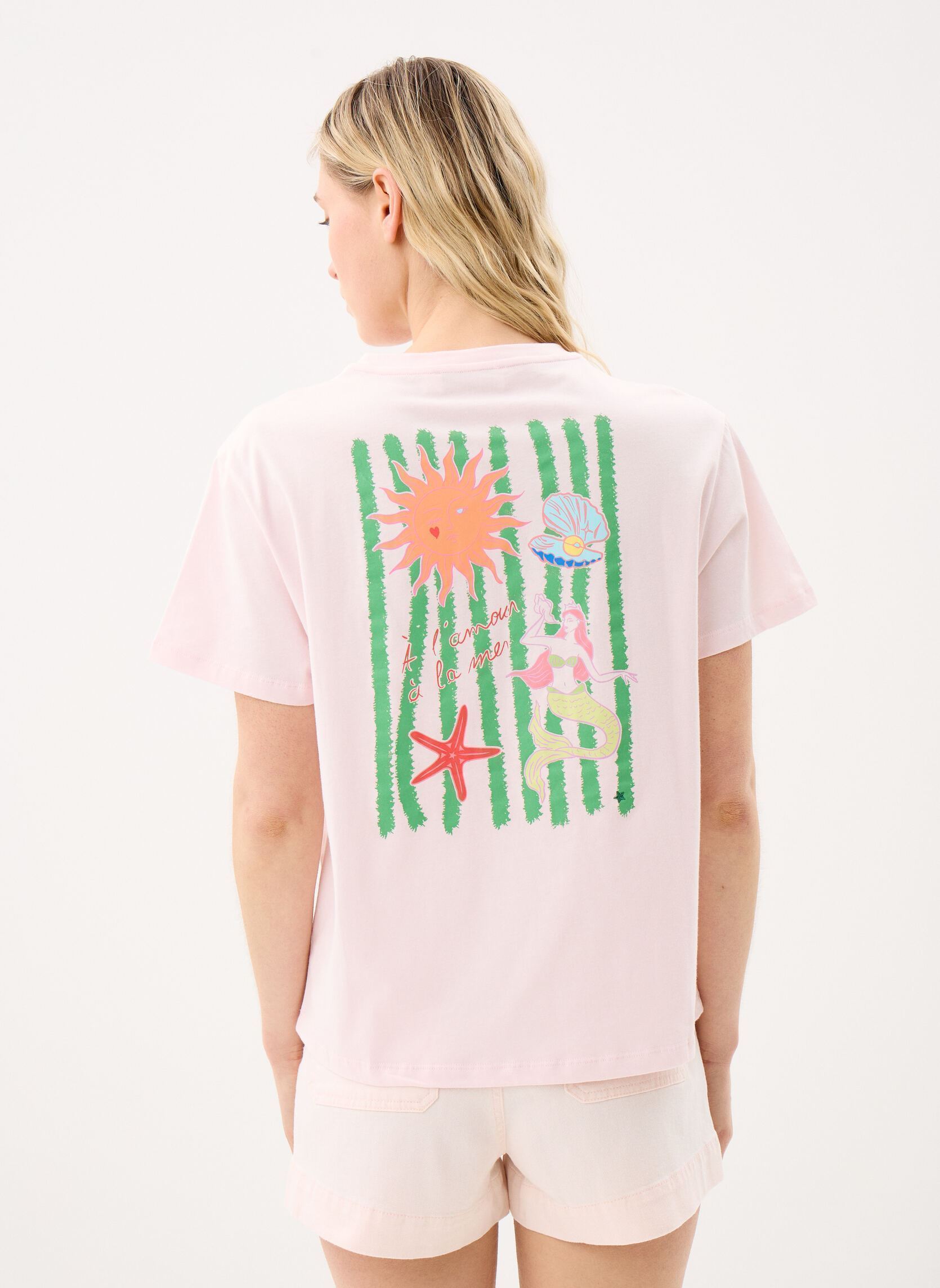 Tee-shirts Tirene femme rose La Petite Etoile Tee-shirts Tirene femme rose POUDRE