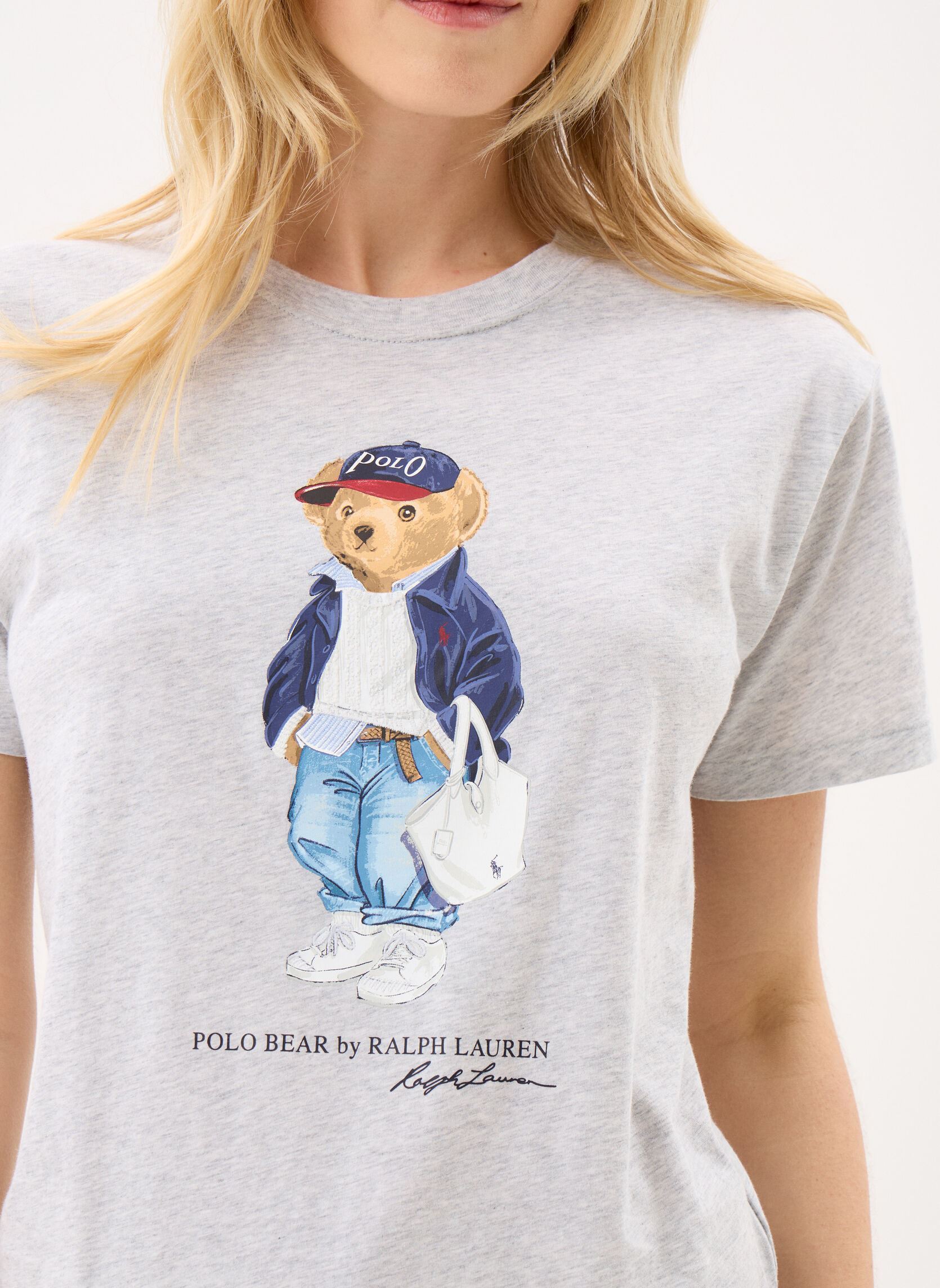Kurzarm-T-Shirts T-shirt Polo Bear jersey de coton W damen grau Polo Ralph Lauren Kurzarm-T-Shirts T-shirt Polo Bear jersey de coton W damen grau Light Smoke Heather
