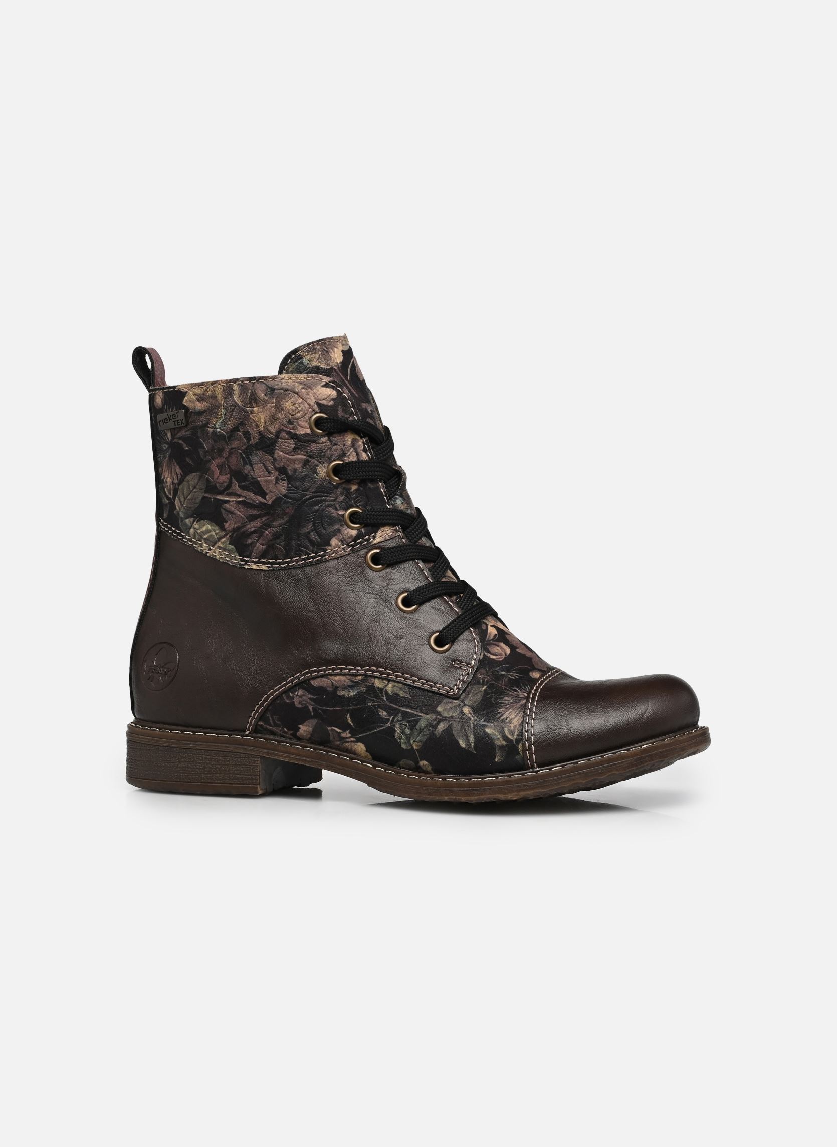 Bottines à lacets 74800 femme marron Rieker Bottines à lacets 74800 femme marron RANCHO/SCHWARZ-PASTELL/WINE