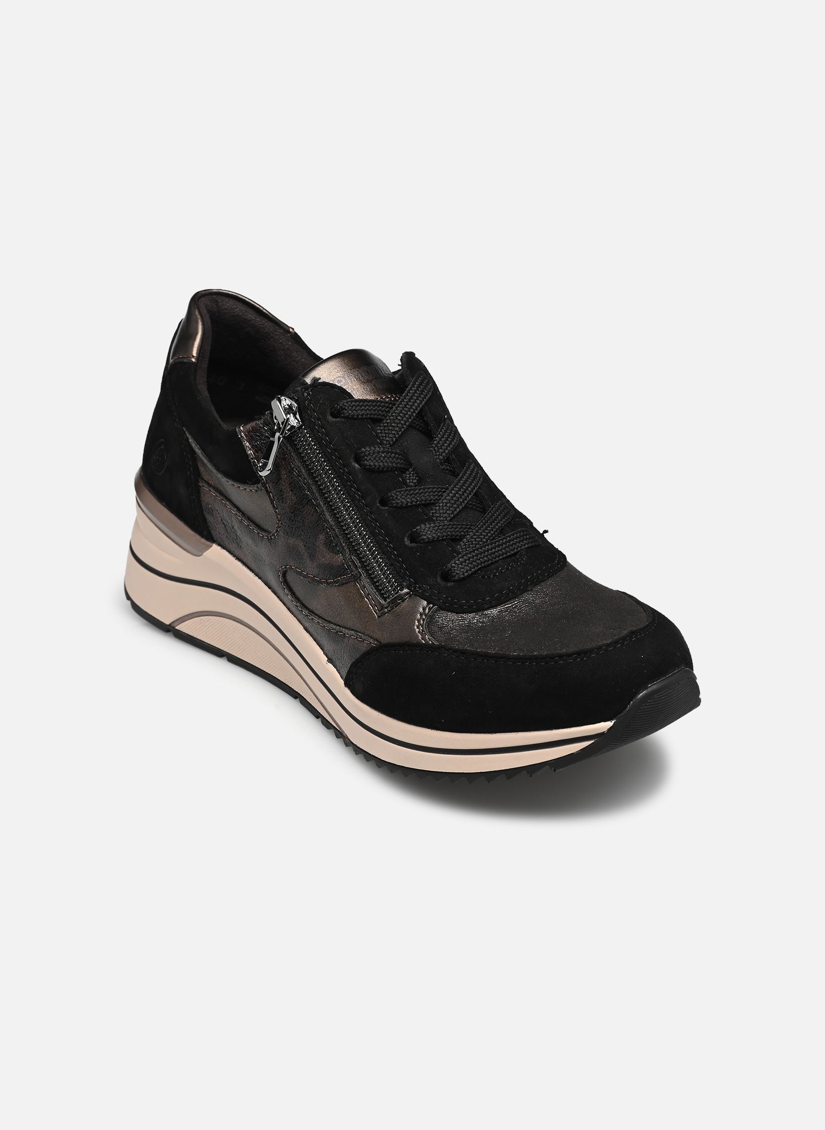 Lage sneakers D0T23 dames zwart Remonte Lage sneakers D0T23 dames zwart SCHWARZ/SCHWARZ-GOLD/ANTIK/GRA