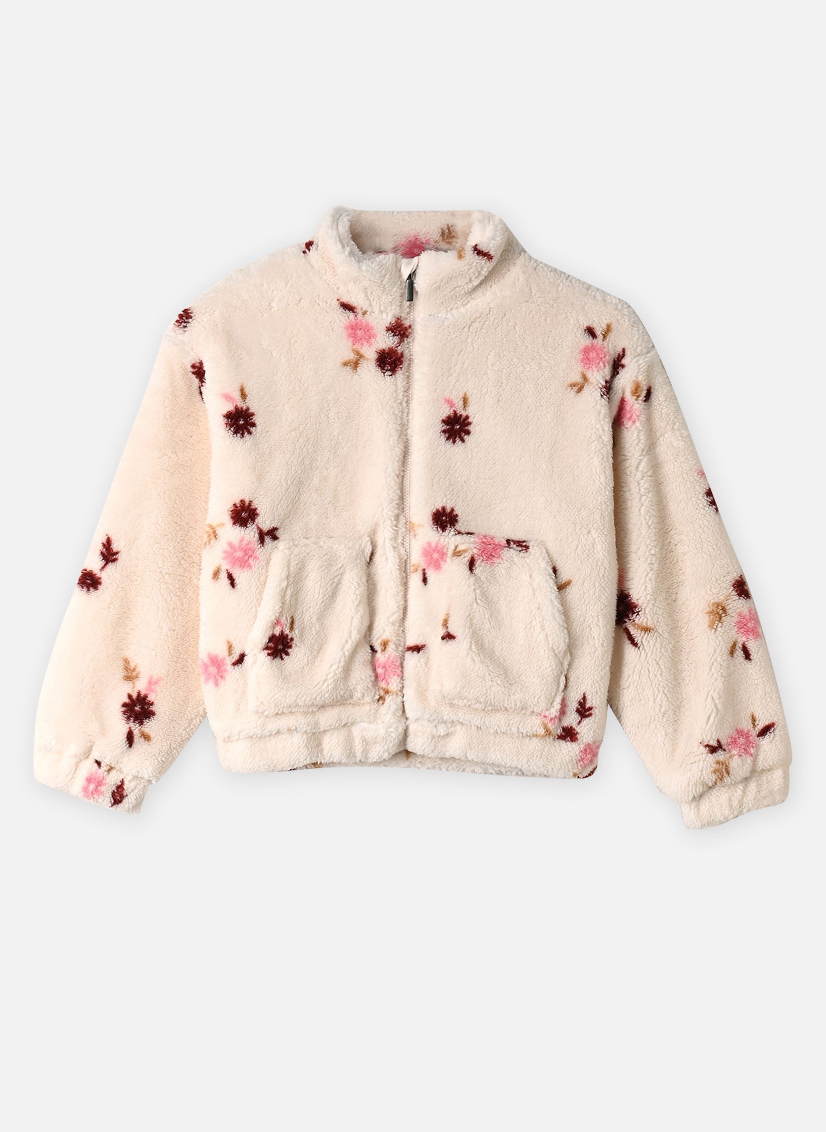 Gilets MSHERPA-FLEUR fille blanc MADE BY Gilets MSHERPA-FLEUR fille blanc FLORINA MOTIF_BEIGE