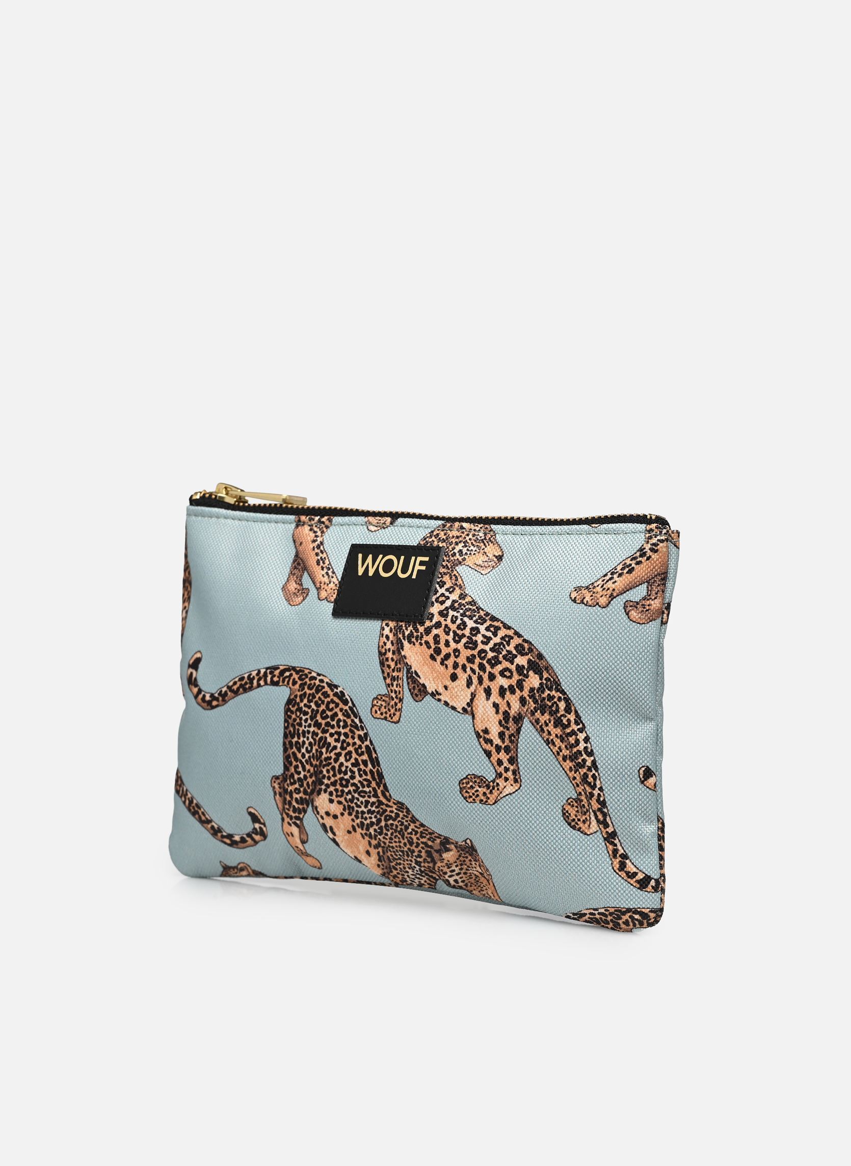 Clutches Pochette - Emerald Leopard damen grün WOUF Clutches Pochette - Emerald Leopard damen grün BLUE AND LIGHT BROWN