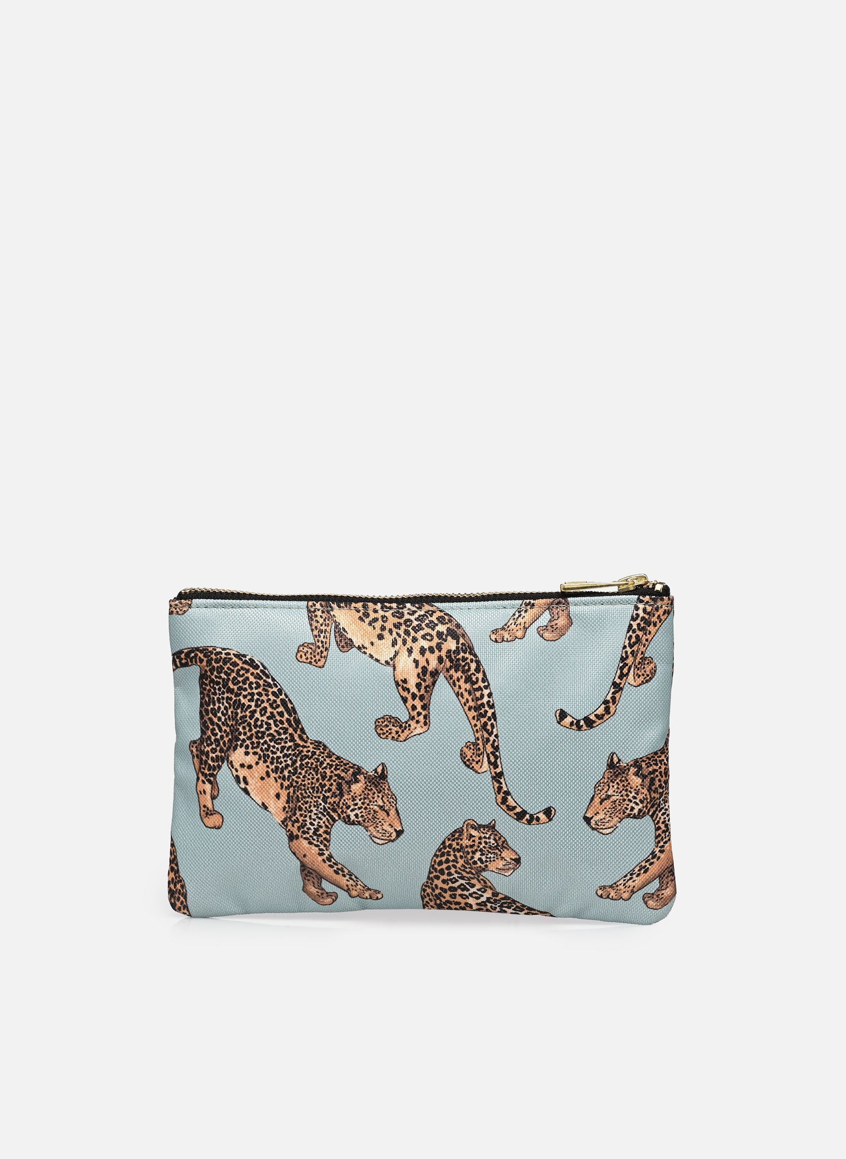 Clutches Pochette - Emerald Leopard damen grün WOUF Clutches Pochette - Emerald Leopard damen grün BLUE AND LIGHT BROWN