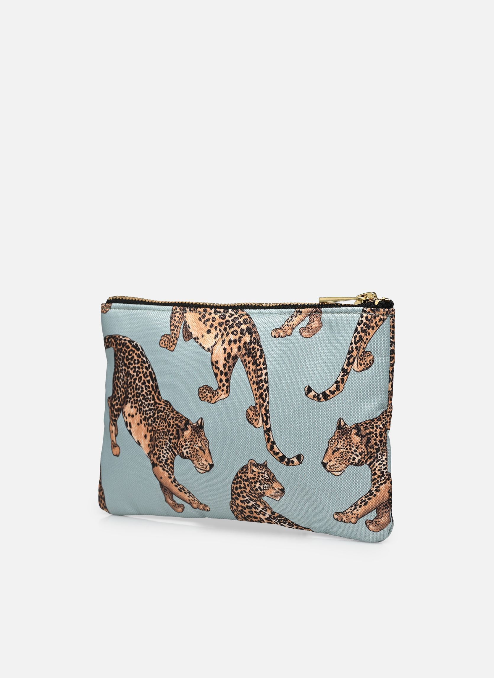Clutches Pochette - Emerald Leopard damen grün WOUF Clutches Pochette - Emerald Leopard damen grün BLUE AND LIGHT BROWN