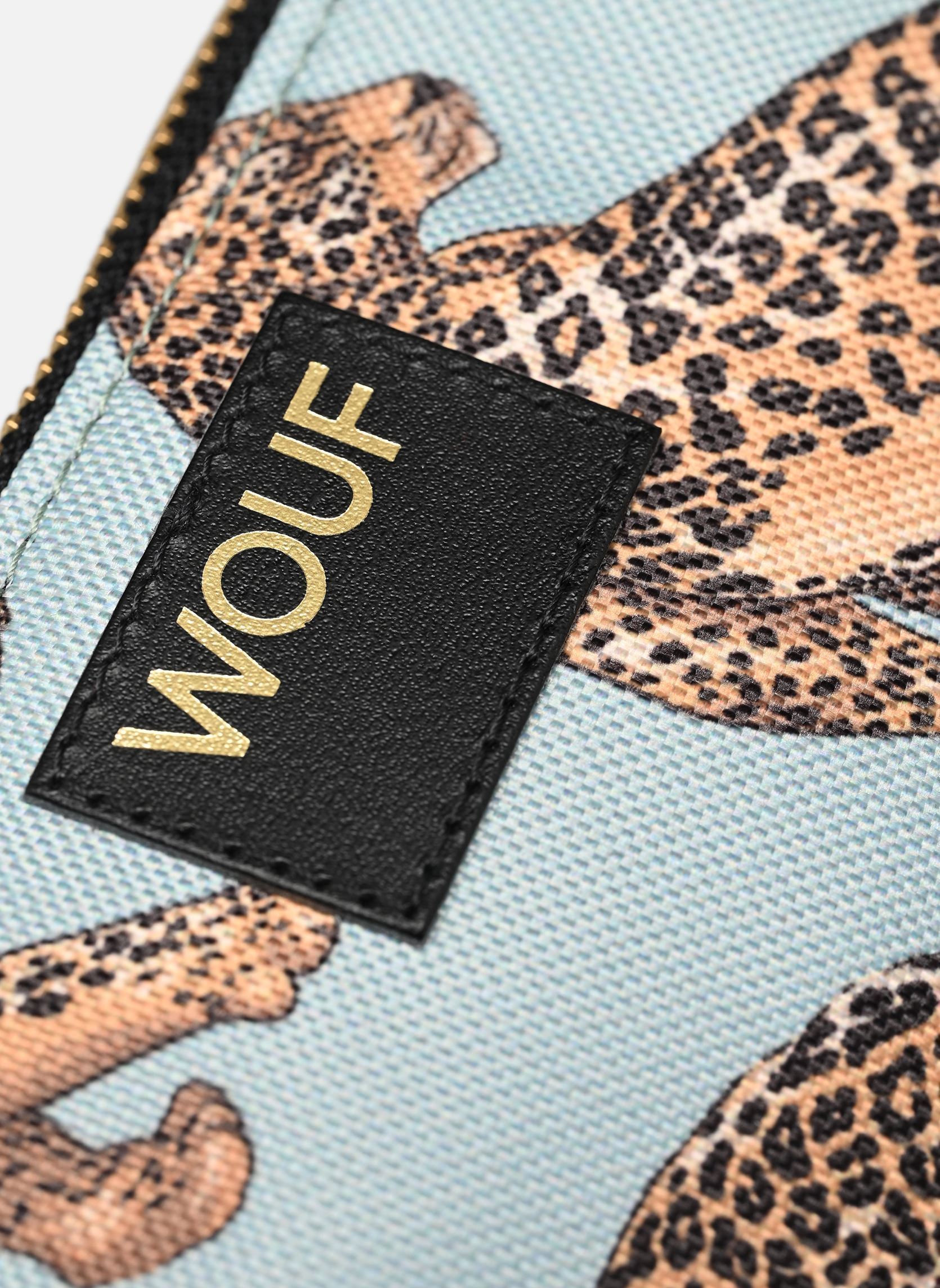 Clutches Pochette - Emerald Leopard damen grün WOUF Clutches Pochette - Emerald Leopard damen grün BLUE AND LIGHT BROWN