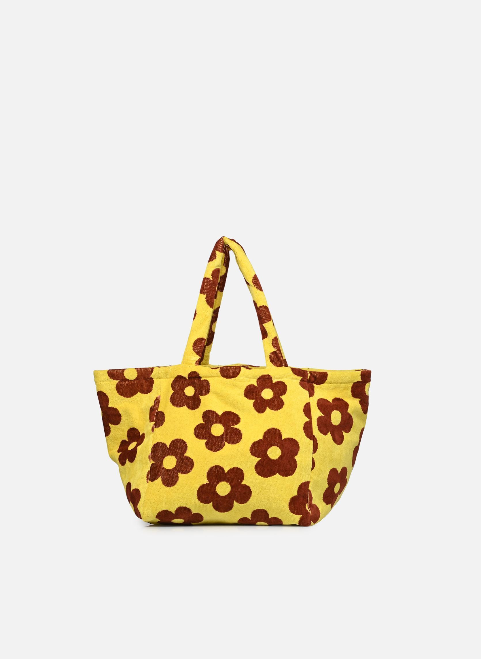 Cabas Grand tote bag - Phi Phi femme jaune WOUF Cabas Grand tote bag - Phi Phi femme jaune YELLOW AND BROWN