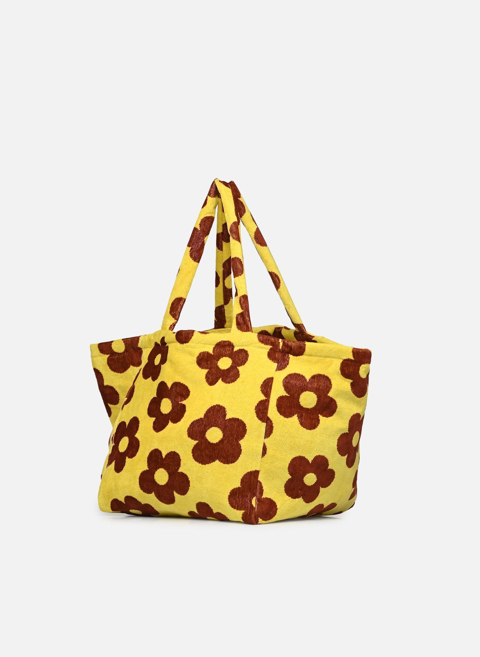Cabas Grand tote bag - Phi Phi femme jaune WOUF Cabas Grand tote bag - Phi Phi femme jaune YELLOW AND BROWN